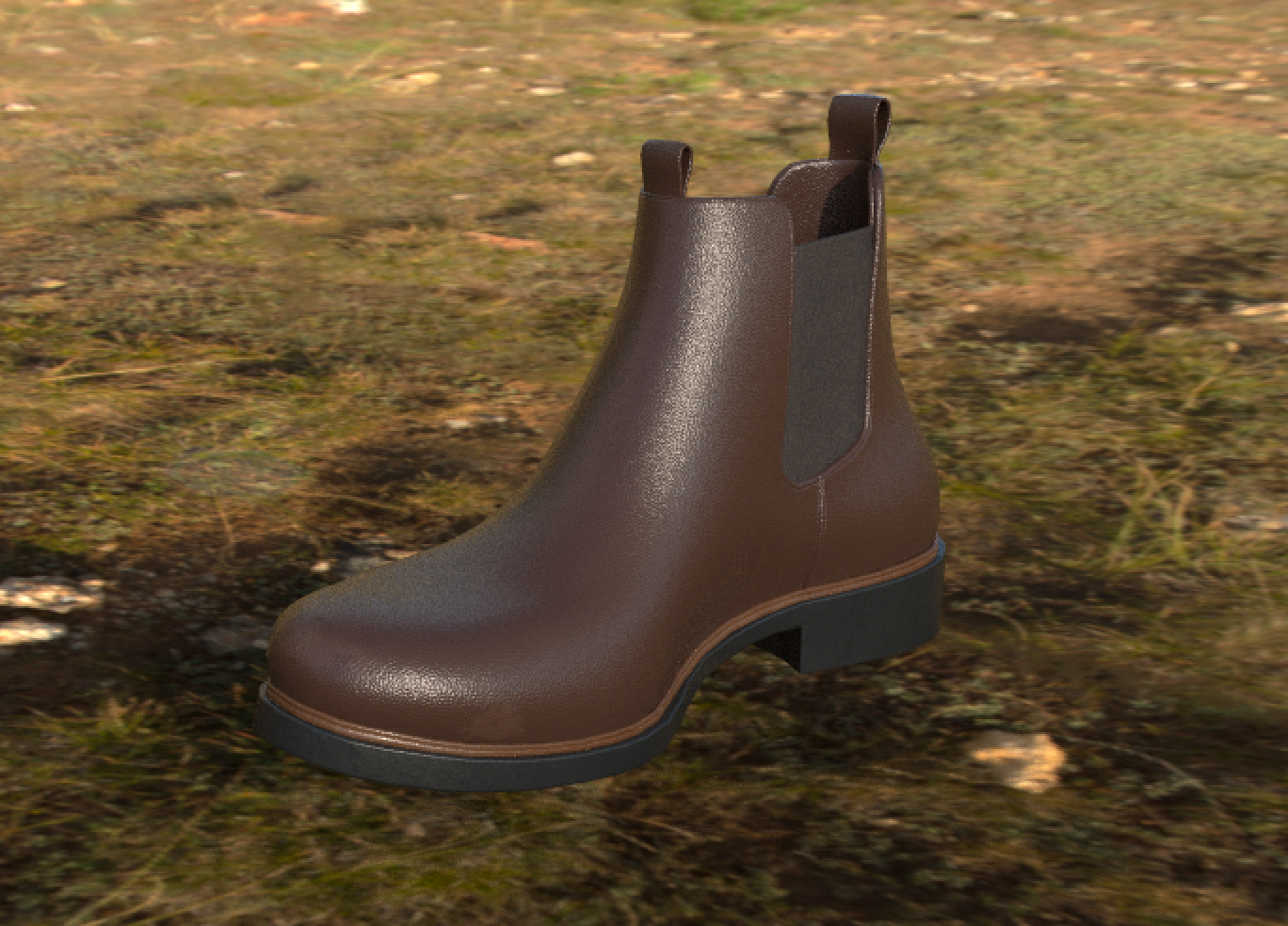 Leather Surfaced Urban Boot (3D Model NOT mine), 2024, Created in Adobe Substance 3D Painter