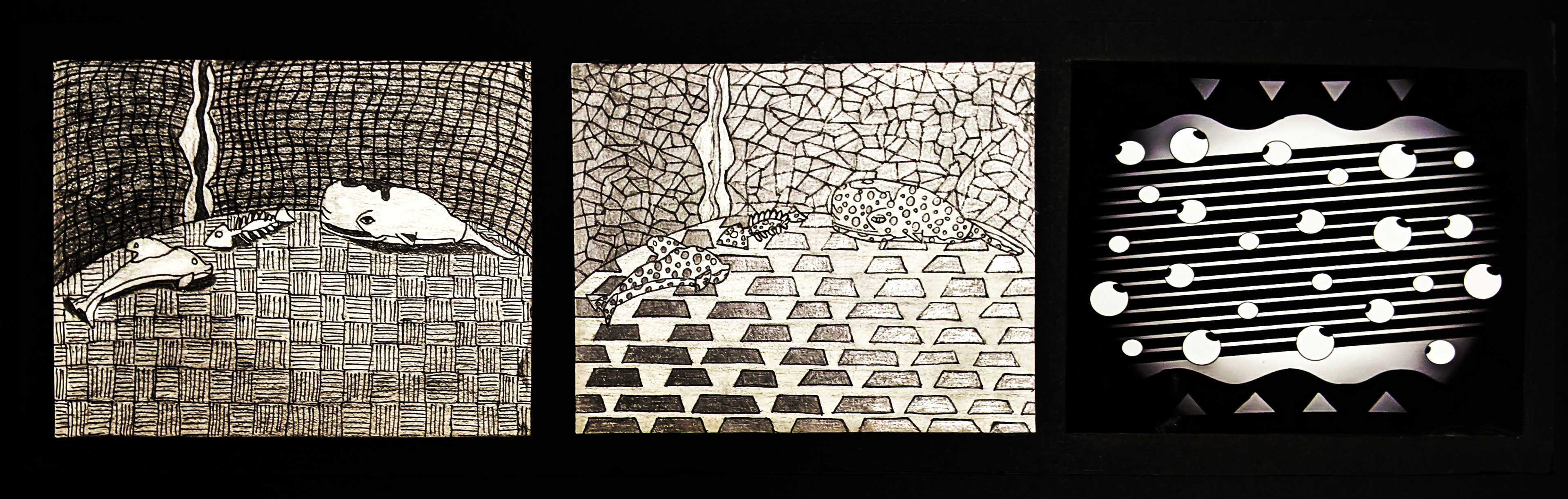 3 Degrees of Representation, 2022, Bristol Paper/Graphite Pencil/Black Dry Media/Black Matboard, 8"x10" in.