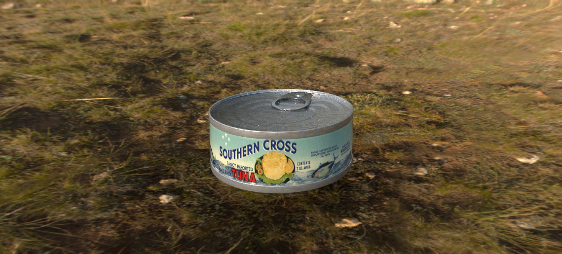 Surfaced Tuna Food Can (3D Model NOT mine), 2024, Created in Adobe Substance 3D Painter