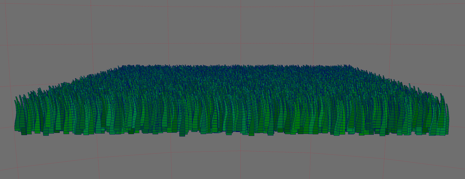 "Cultiva" Interactive Environment Wireframe Stylized Grass Model, 2023, Created in Autodesk Maya