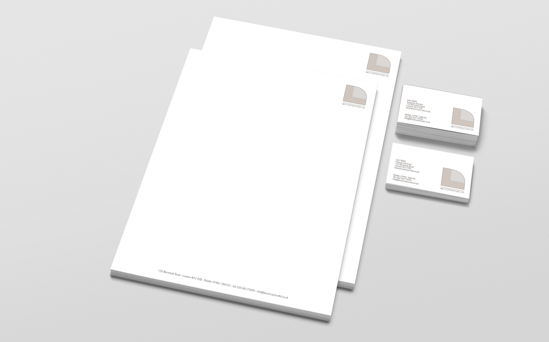 Identidad corporativa para LD Contractors