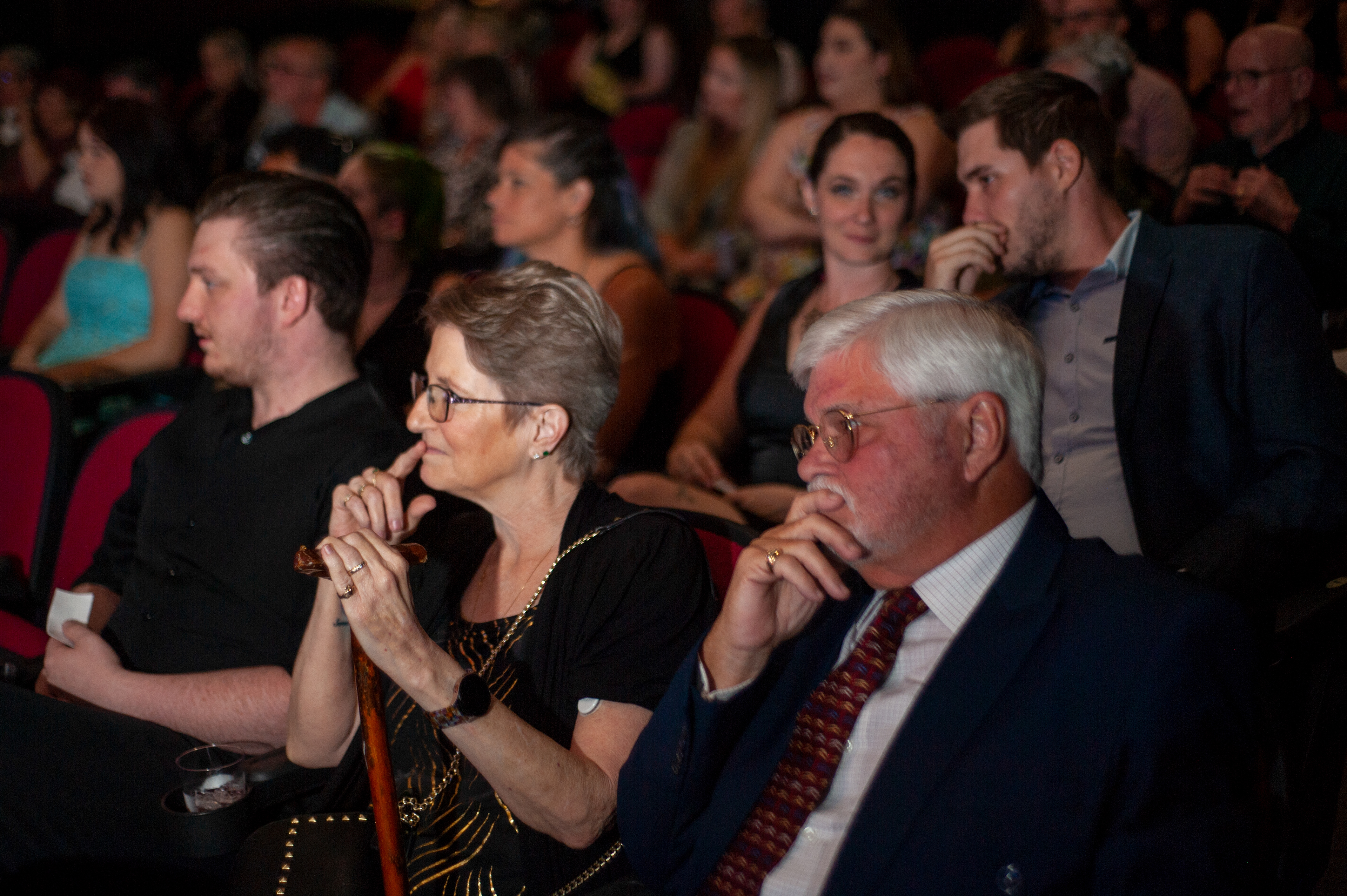 A crowd during a theatrical opening