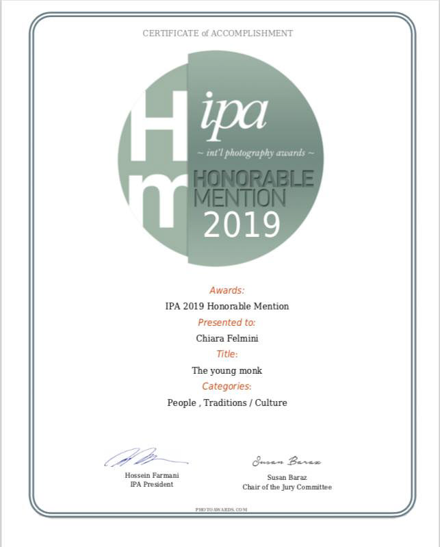 Menzione d'onore all'IPA 2019