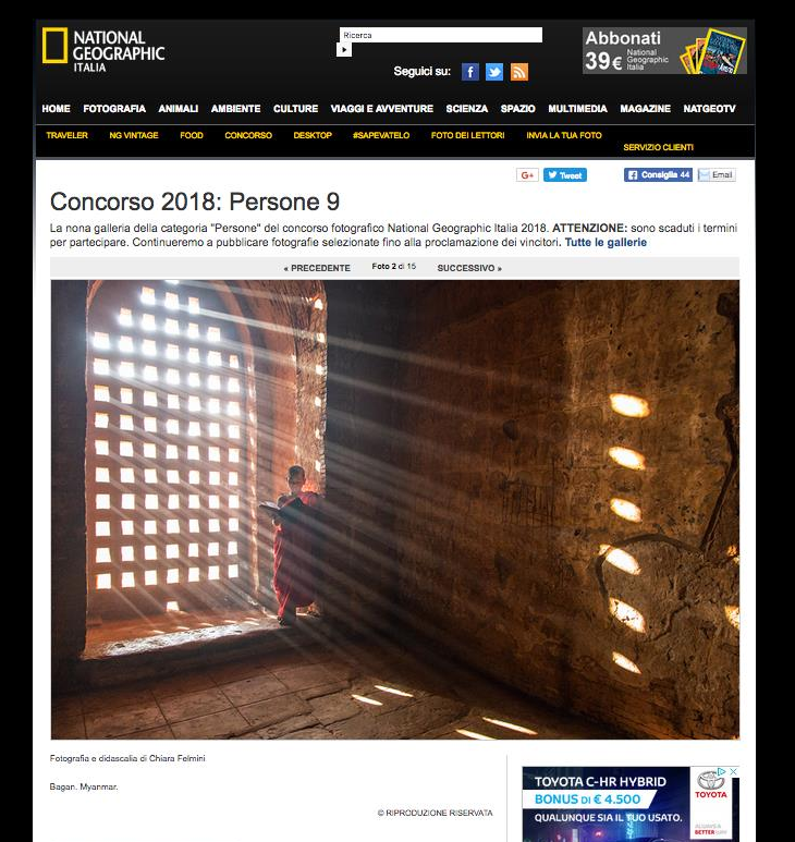 Finalista al Concorso National Geographic 2018