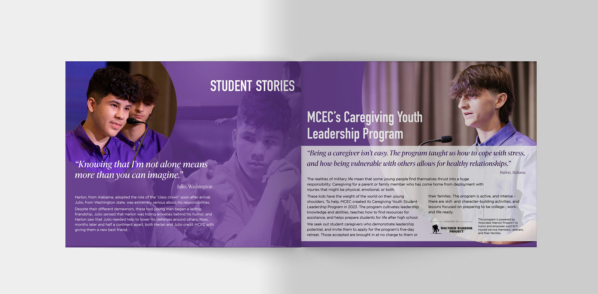 Exerpt from the MCEC annual report, highlighting the role that MCEC has played in the lives of military-connected kids throughout the country. 