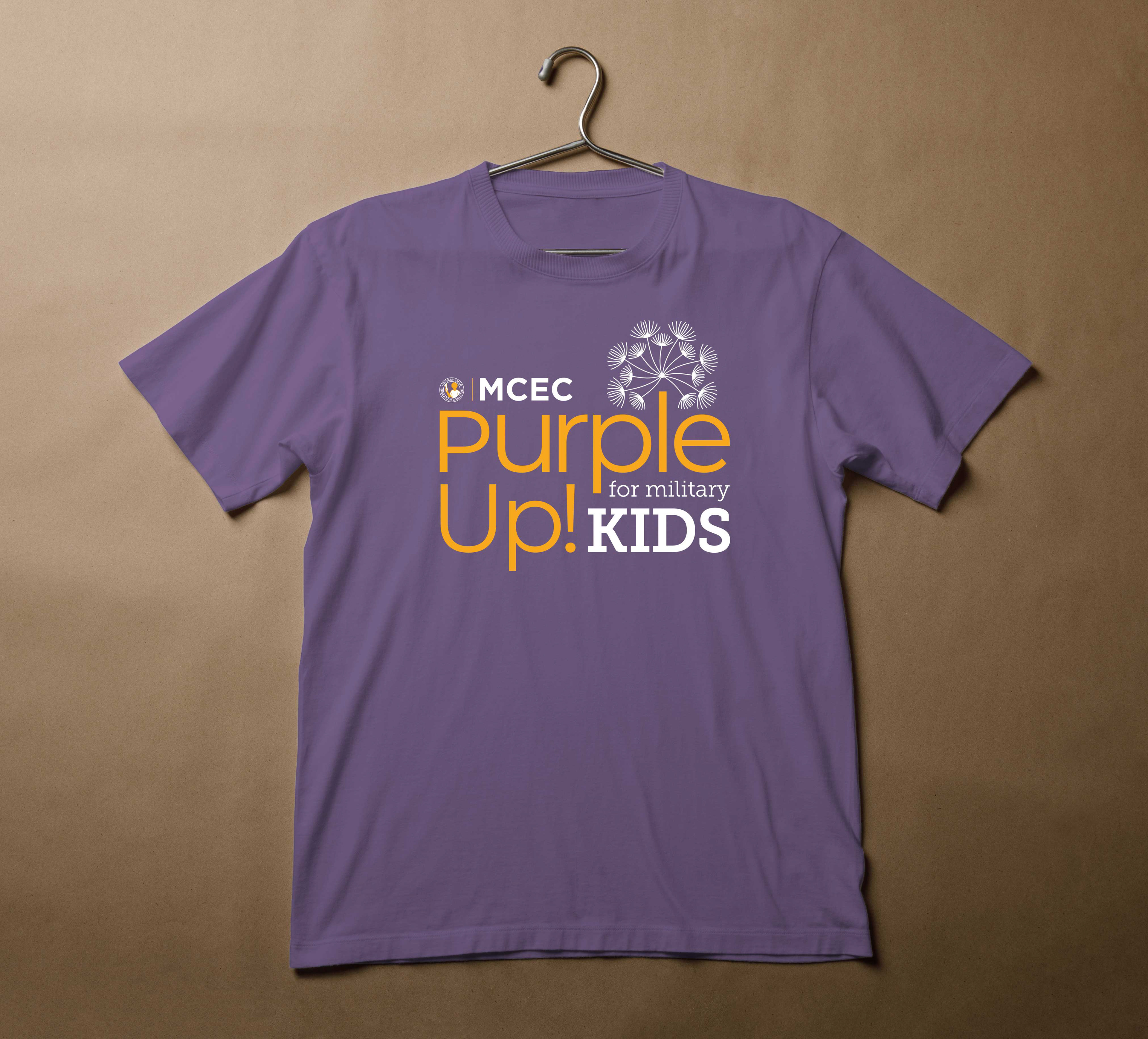 Official 2024 Purple Up for Military Kids t-shirt for the Military Child Education Coalition.