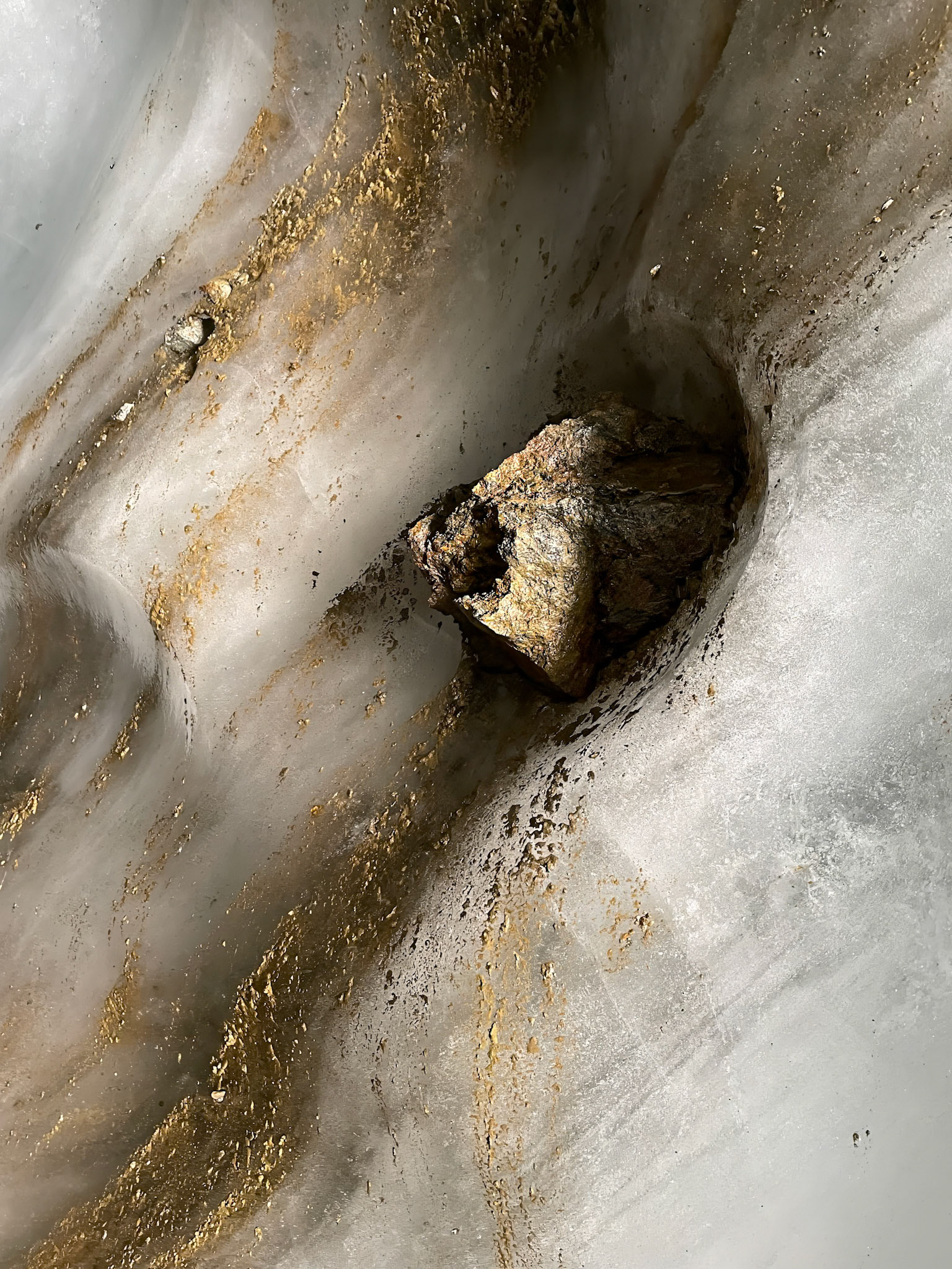 Boulder in wall of Ice Cave