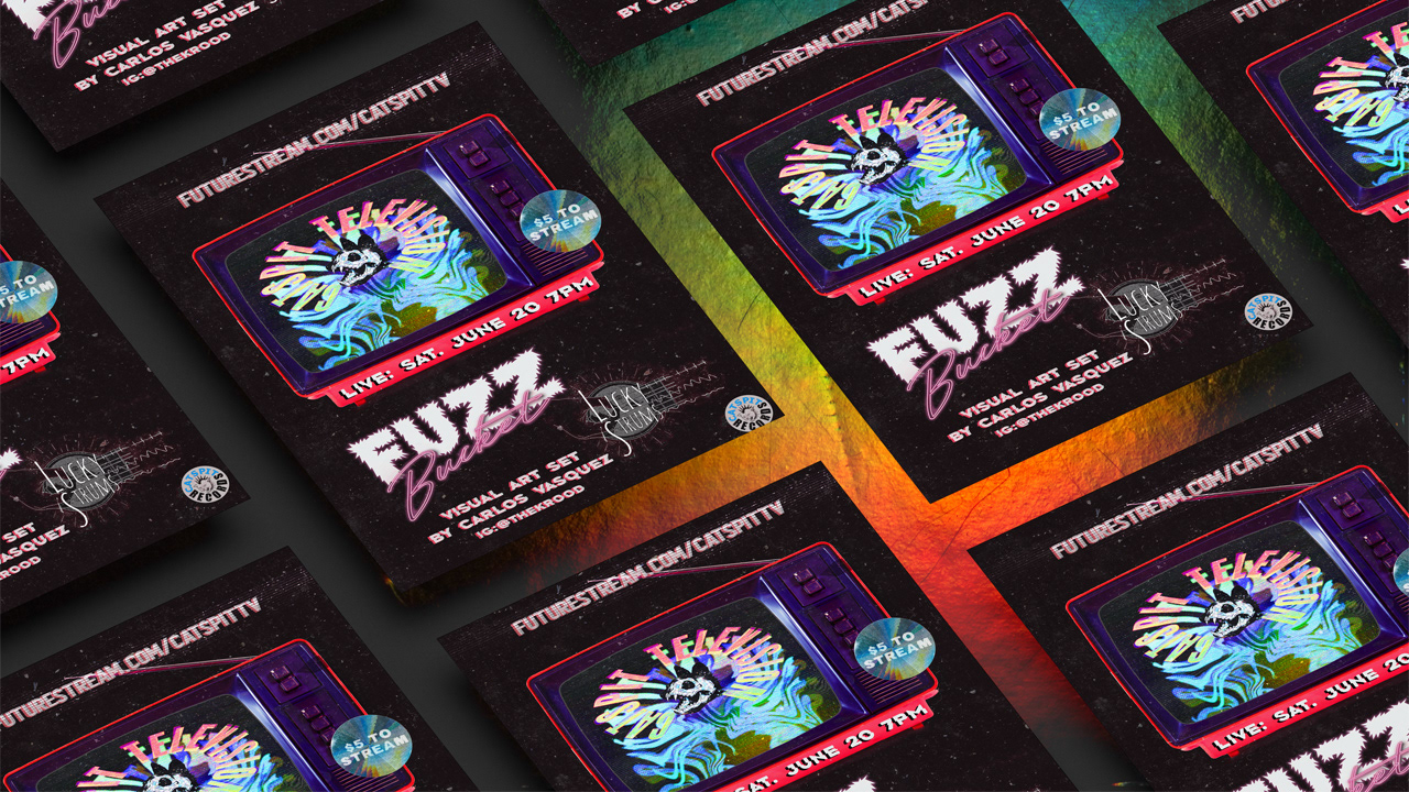 18x24 poster grid background design for Catspit TV Future Stream event