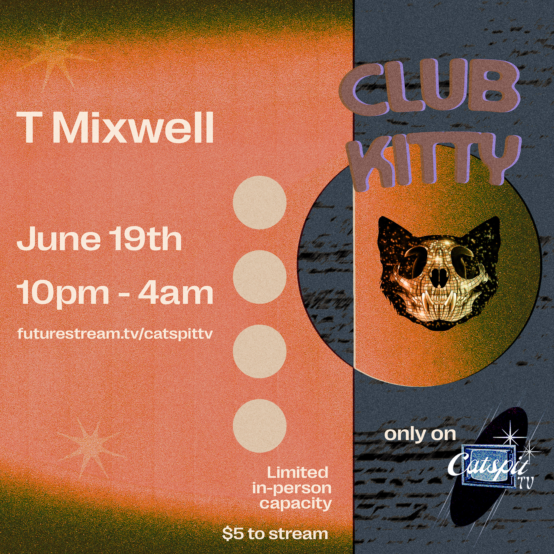 Social media flier for livestream event on Catspit TV. (June 2021)