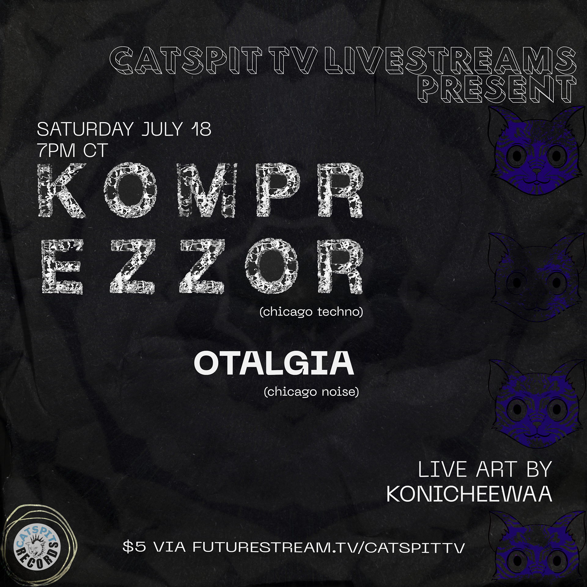 Social media flier for livestream event on Catspit TV. (2020)