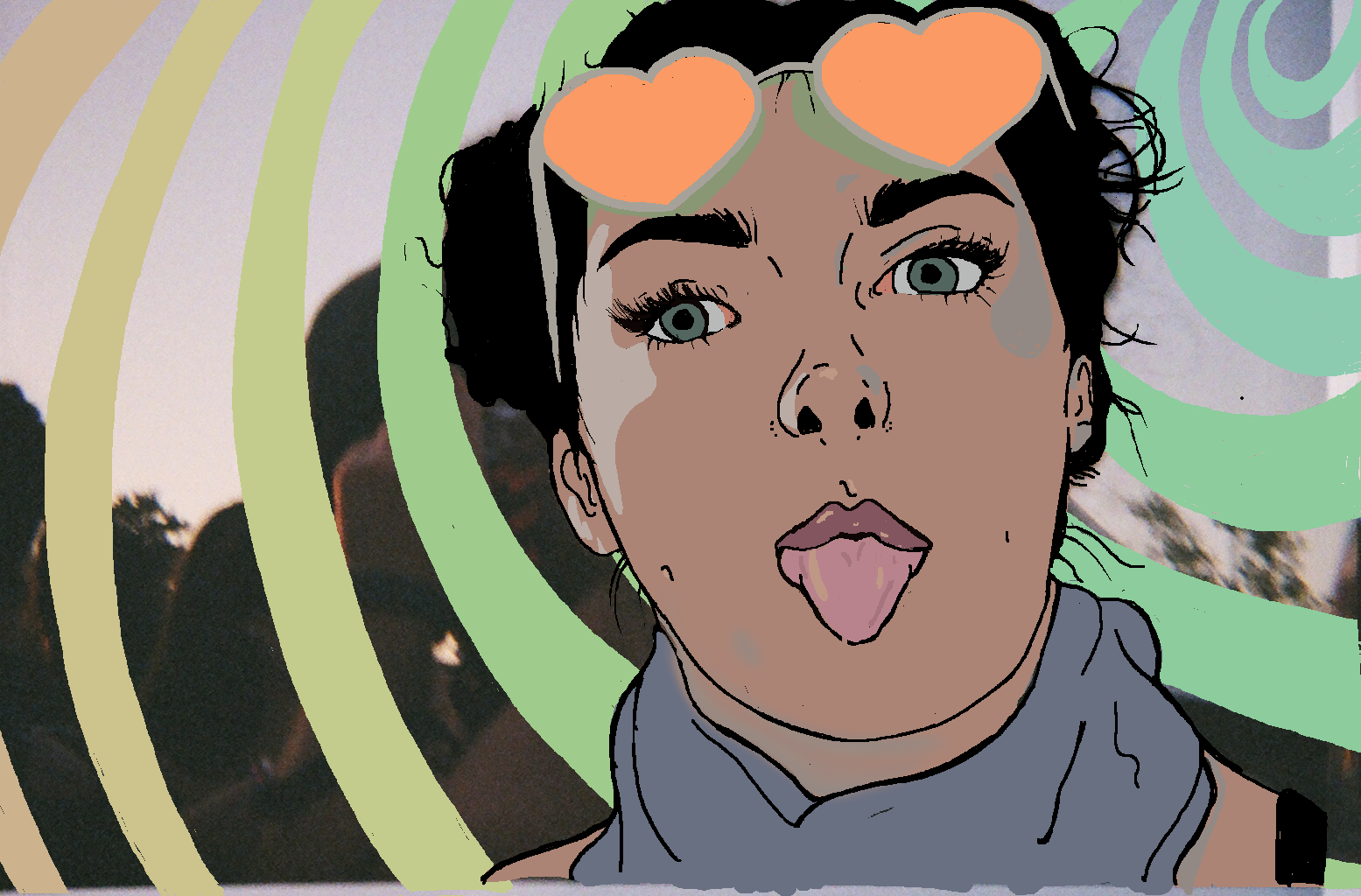 Digital drawing over 35mm photo taken by me.