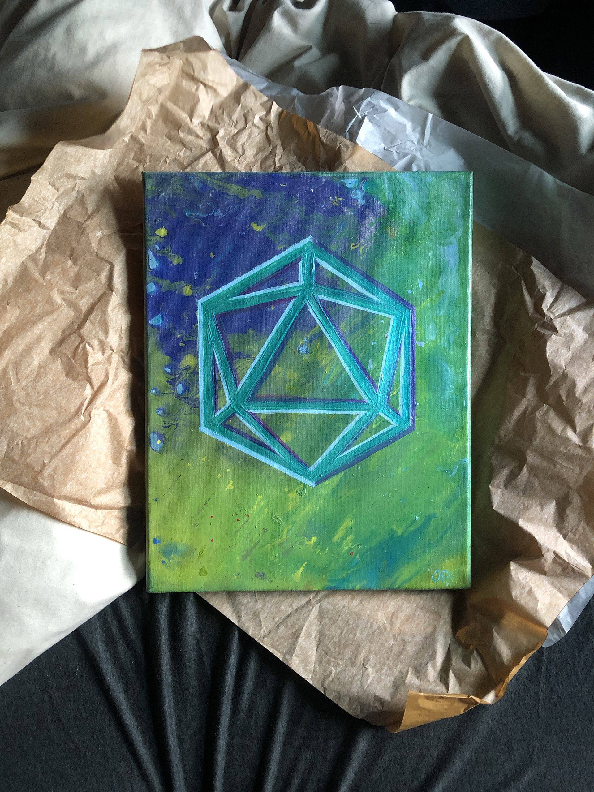 Fluid painting with acrylic on canvas. May 2019. 