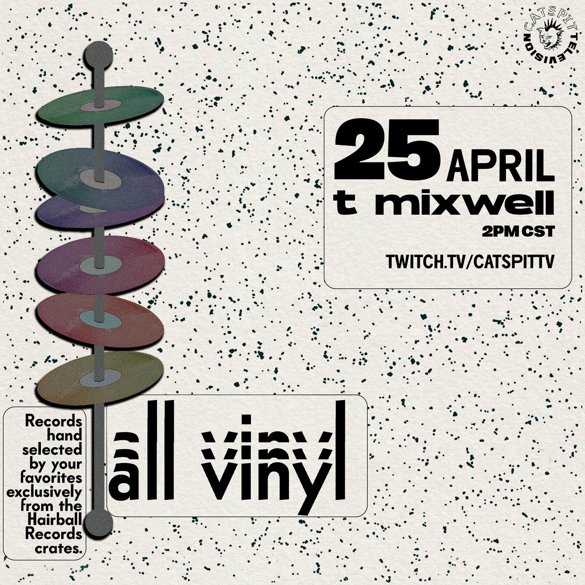 Social media flier for livestream event on Catspit TV. (March 2021