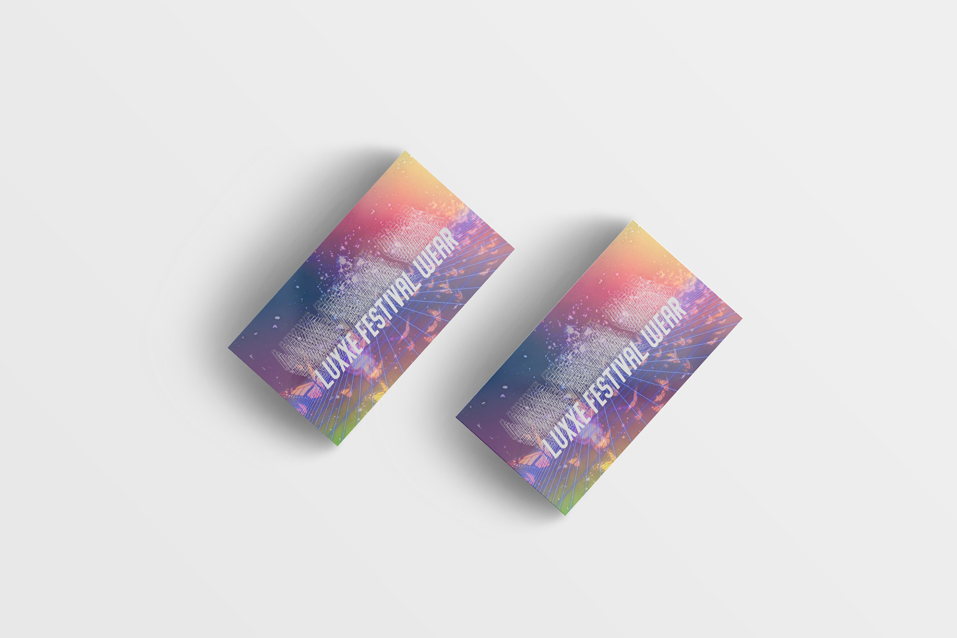 Business card design for Luxxe Festival Wear's Etsy business.