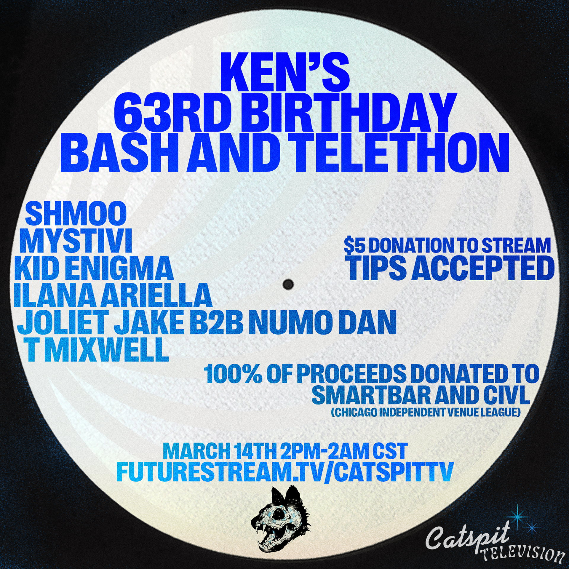 Social media flier for livestream event on Catspit TV. (March 2021