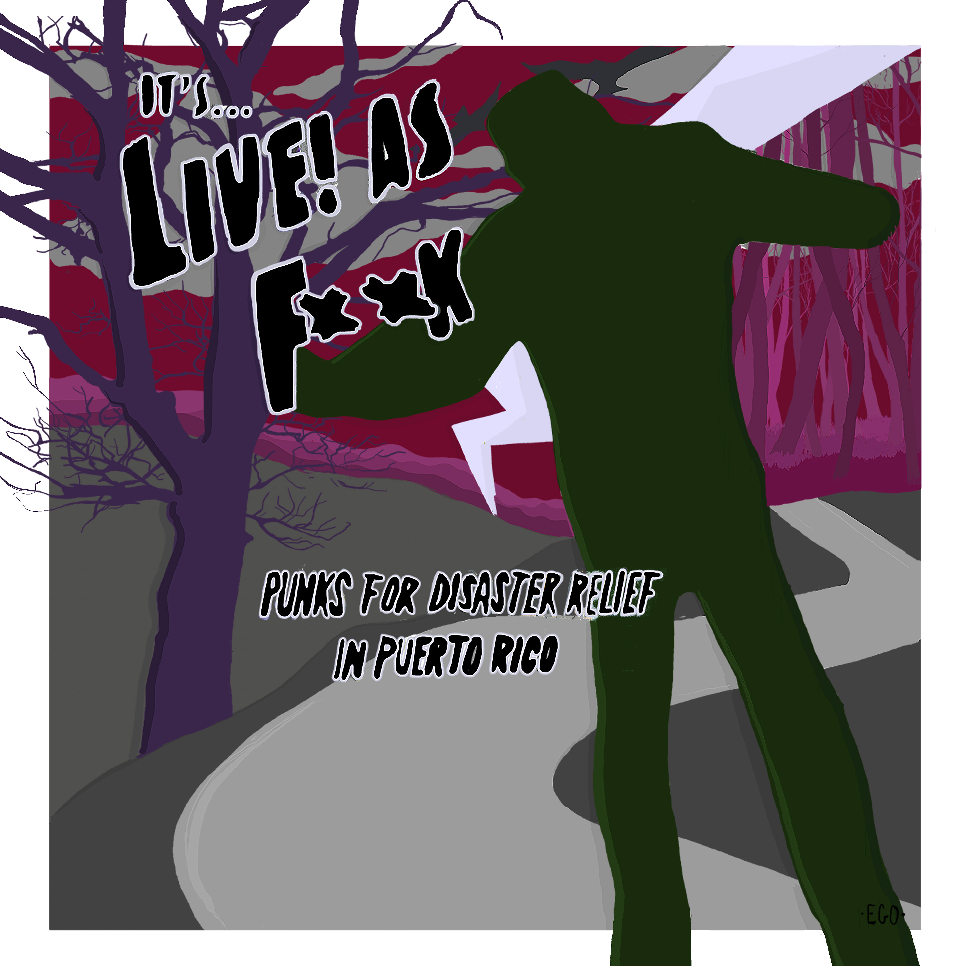 CD cover artwork for Catspit Record's unofficial release "Live As Fuck".