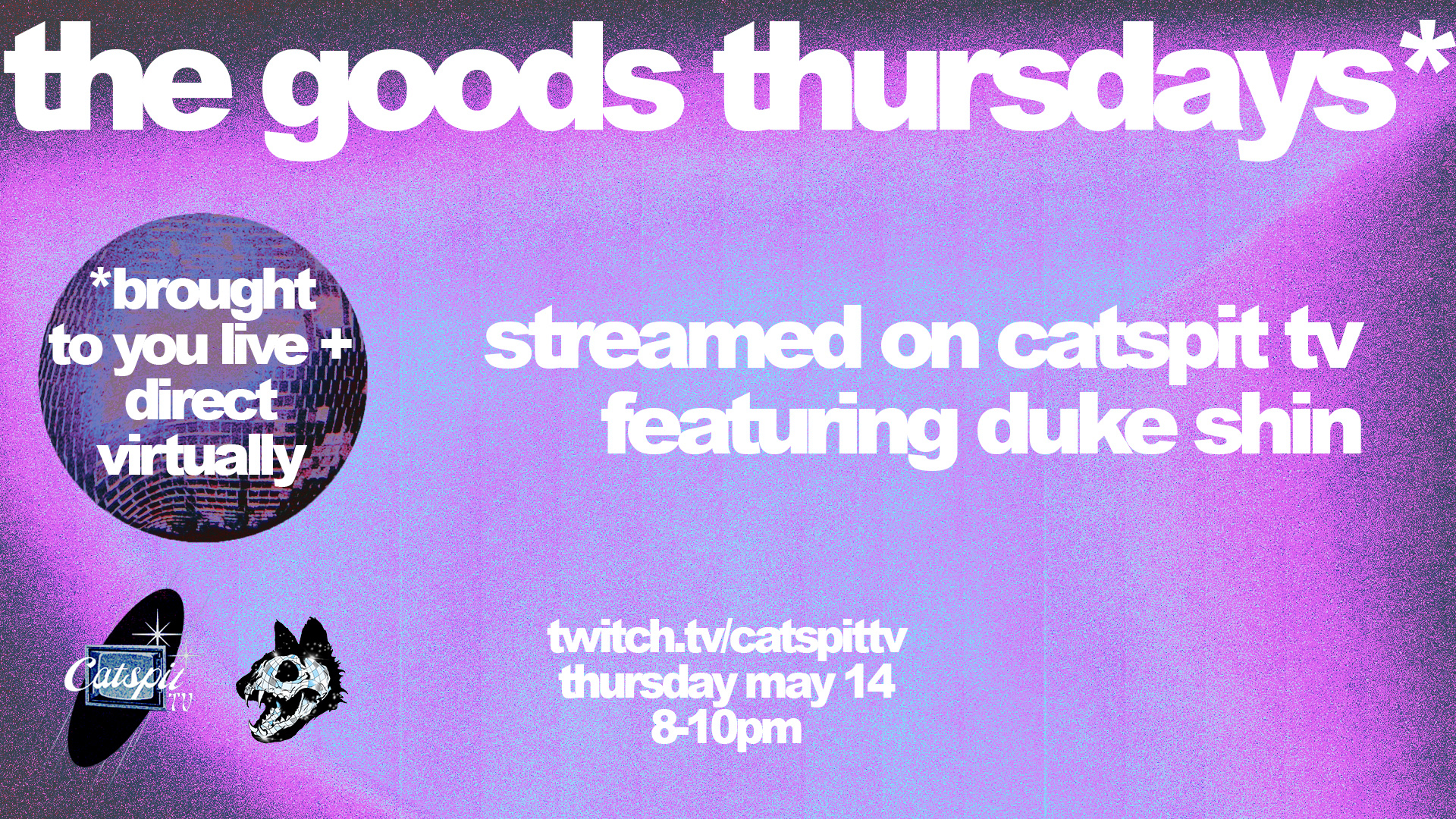Social media flier for livestream event on Catspit TV. (May 2021)