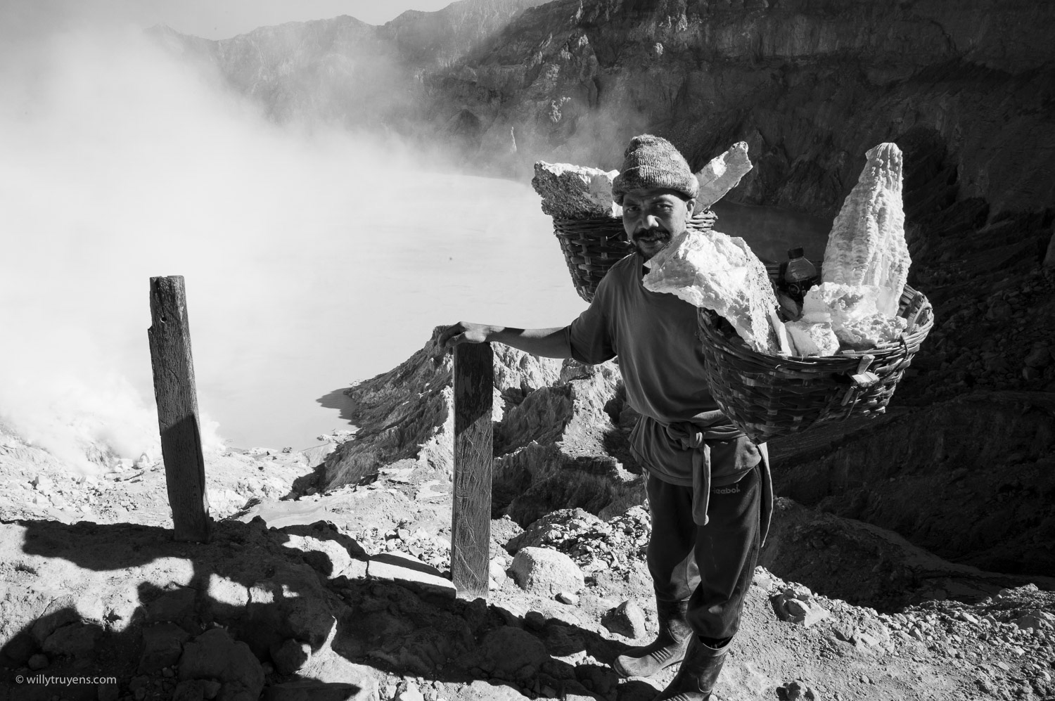 Sulfur Miner, Ijen Volcano, Java