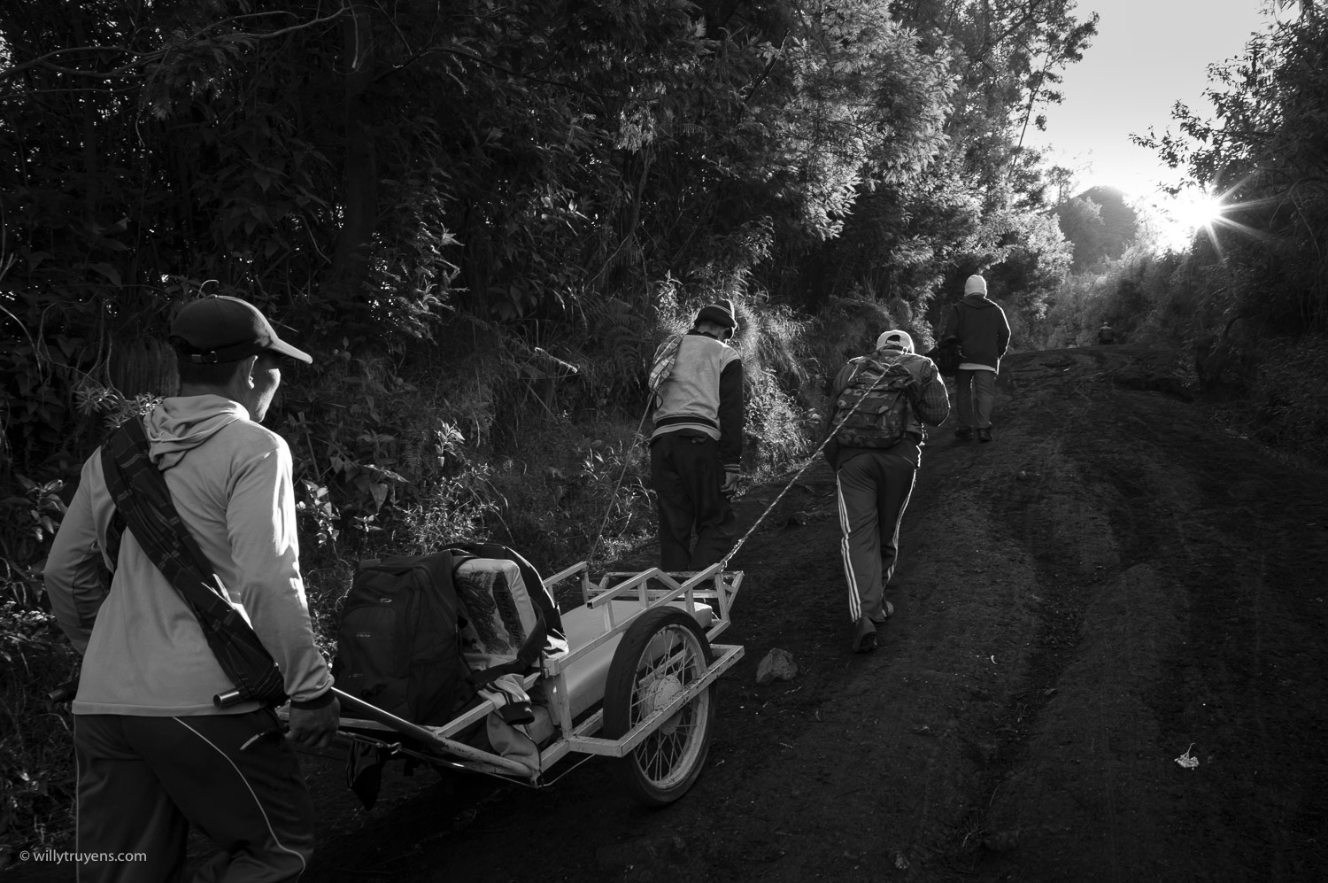 Tourist haulers, Ijen Volcano, Java