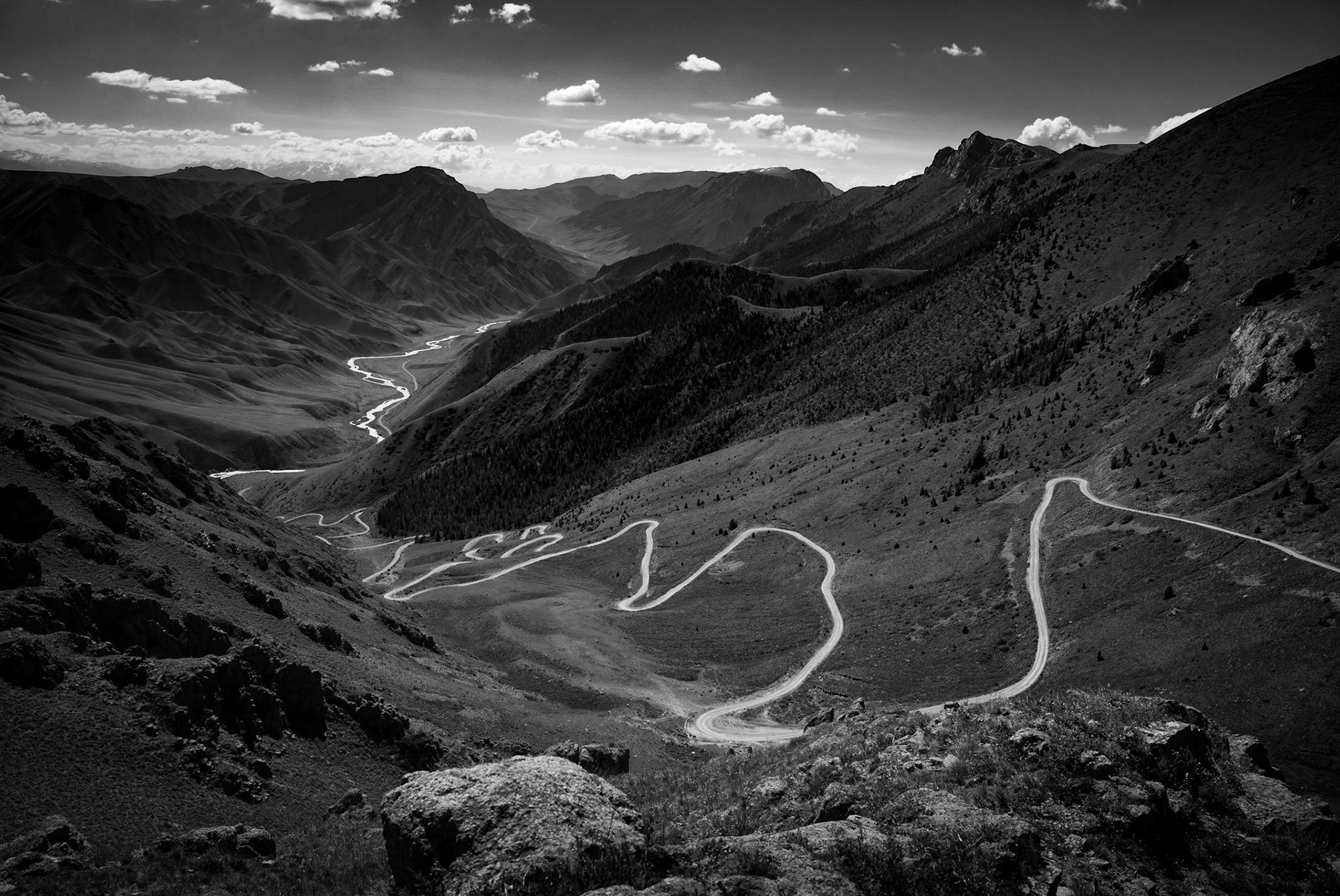The road up to Song Kol Lake, Kygyzstan