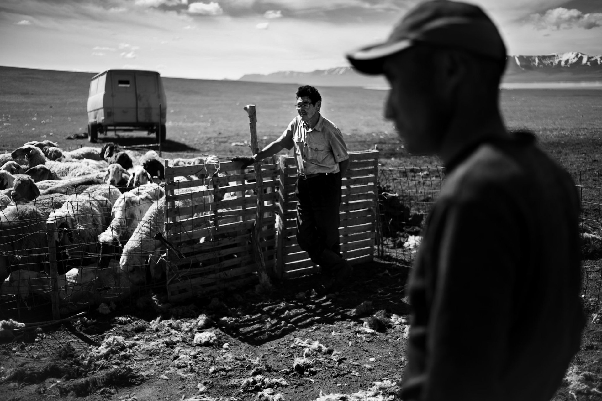 Shepers at Song Kol Lake, Kyrgyzstan