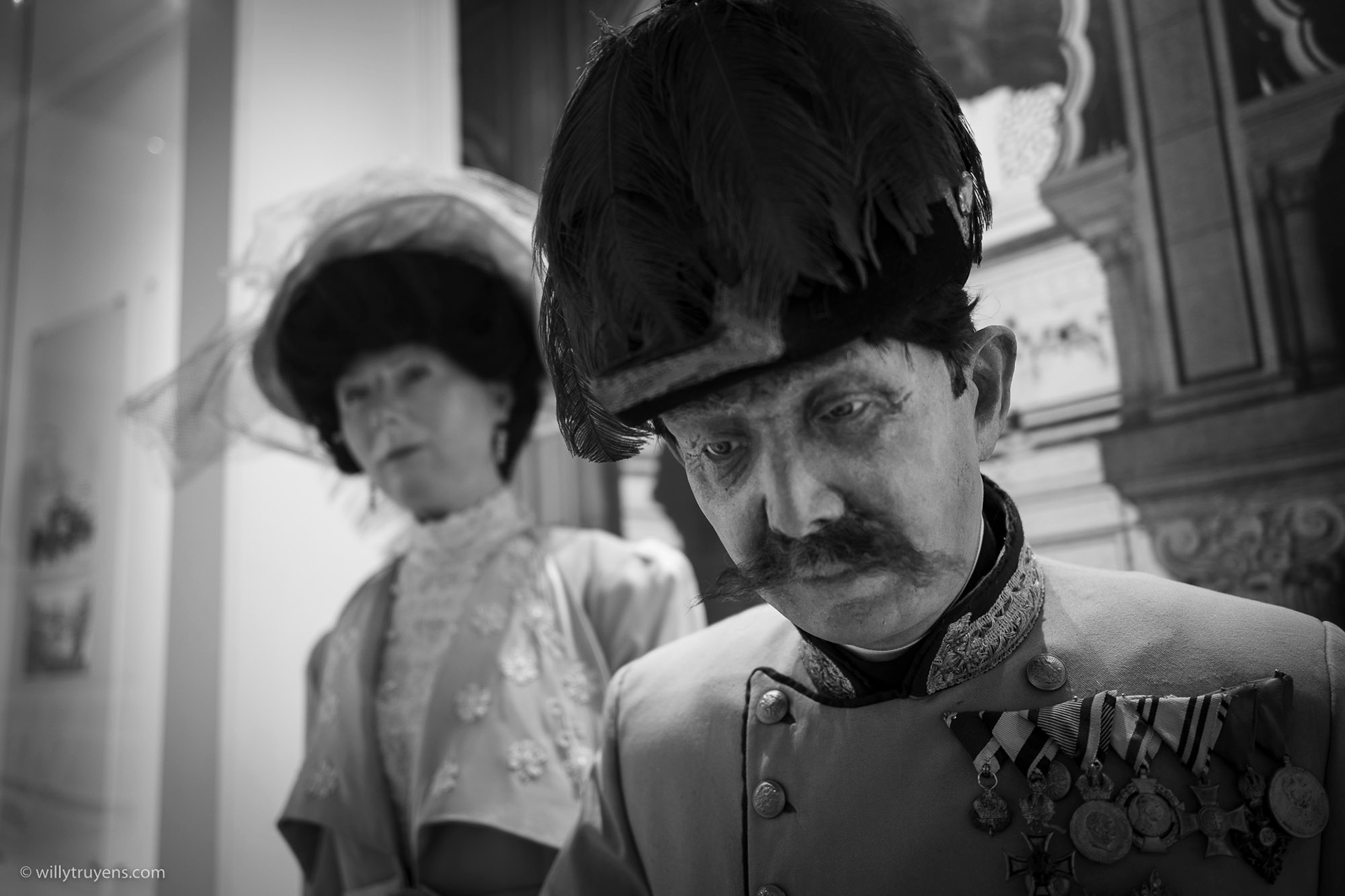 Wax figures of Austrian Archduke Franz Ferdinand and his wife Sophia, Sarajevo