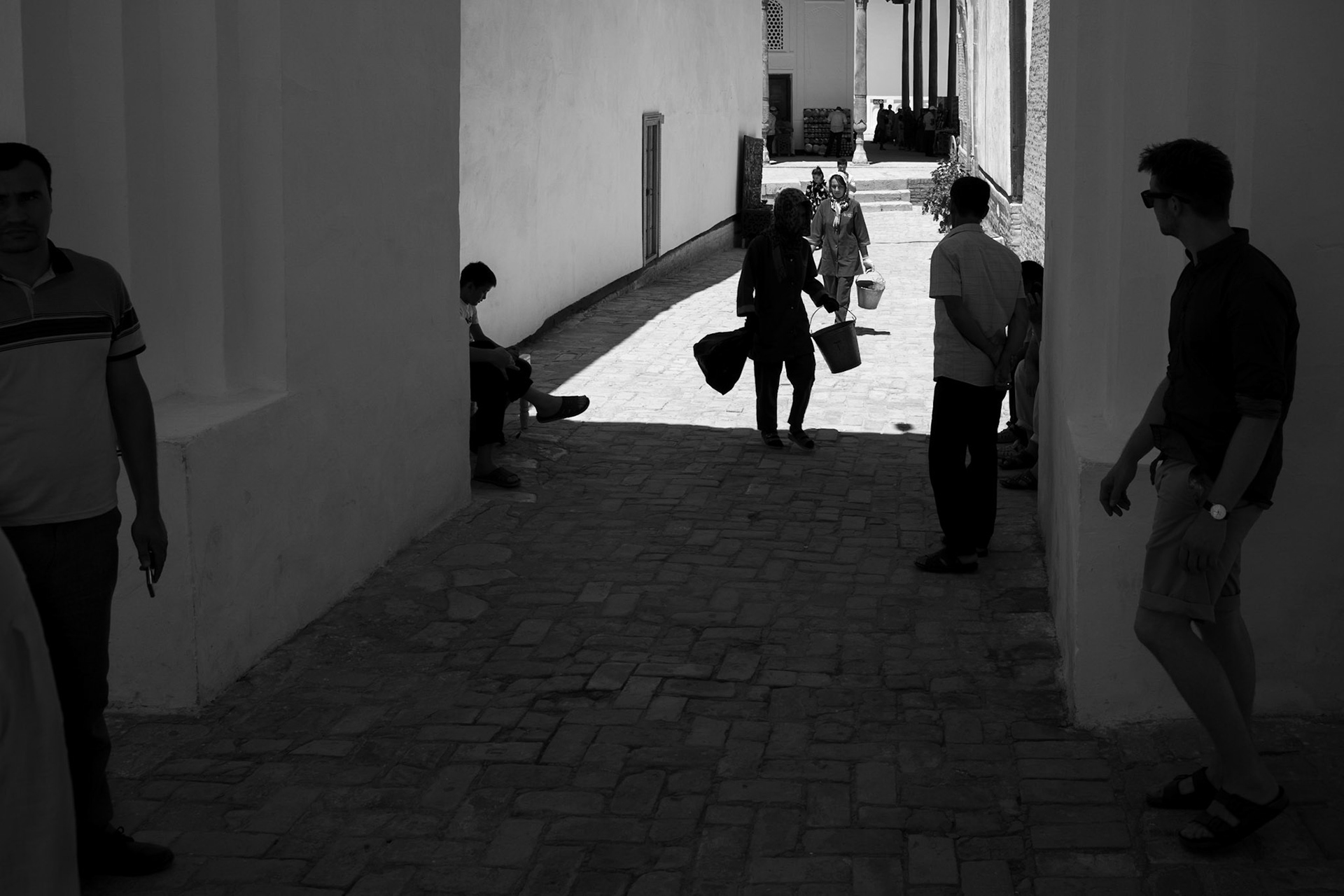 Cleaning Crew at The Ark of Bukhara, Uzbekistan