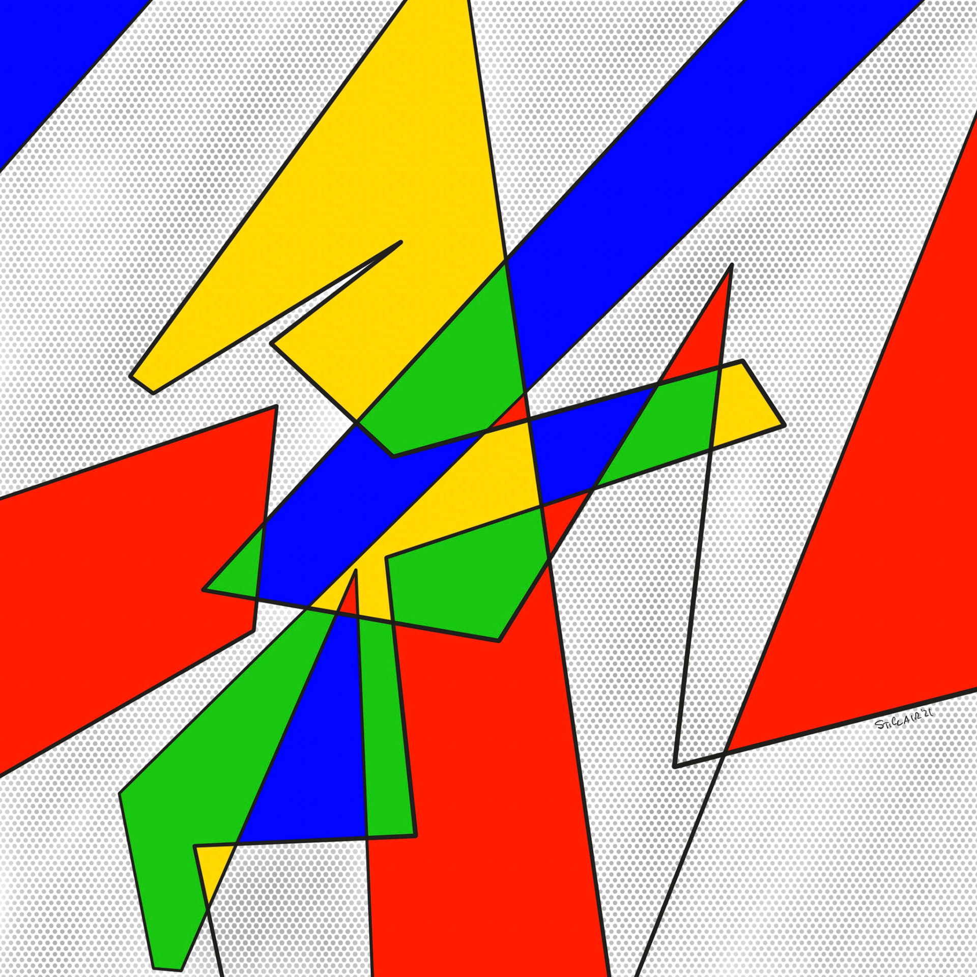 Man walking through a kaleidoscope