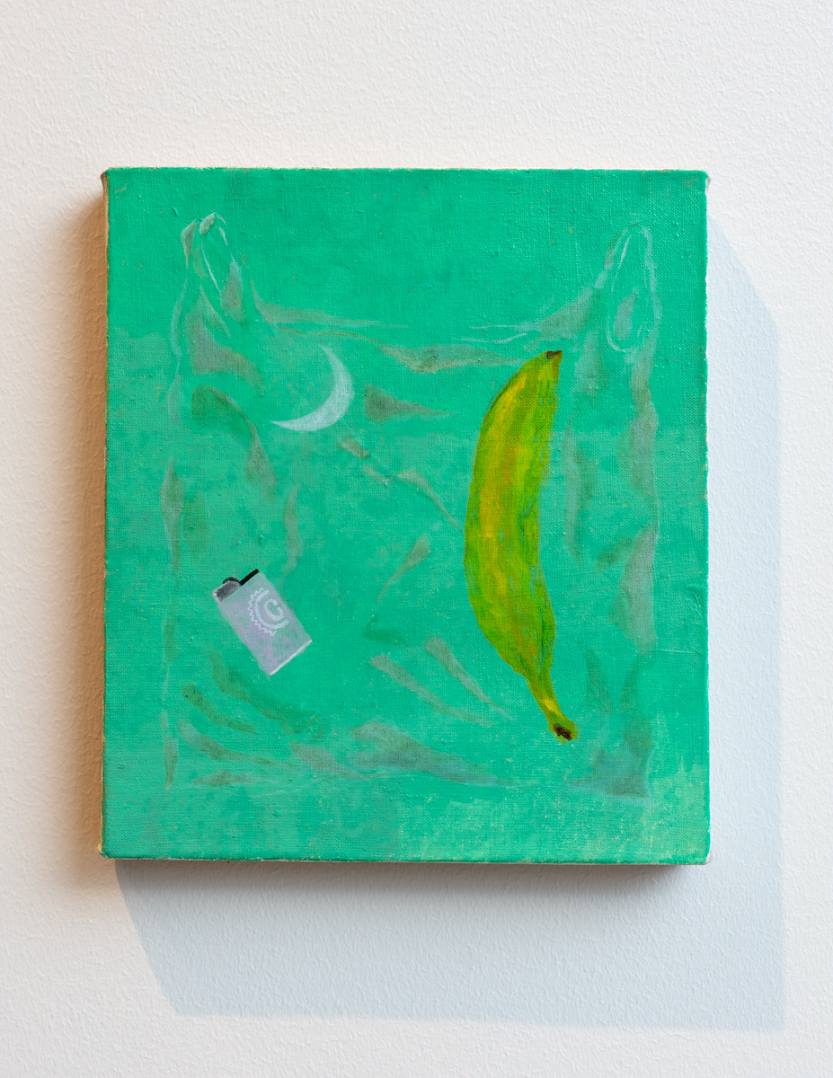 Keräsin sen mikä minulle oli tärkeää, tietämättä mitä sille tekisin 2023 Öljy pellavalle / Oil on linen 40 x 35 cm