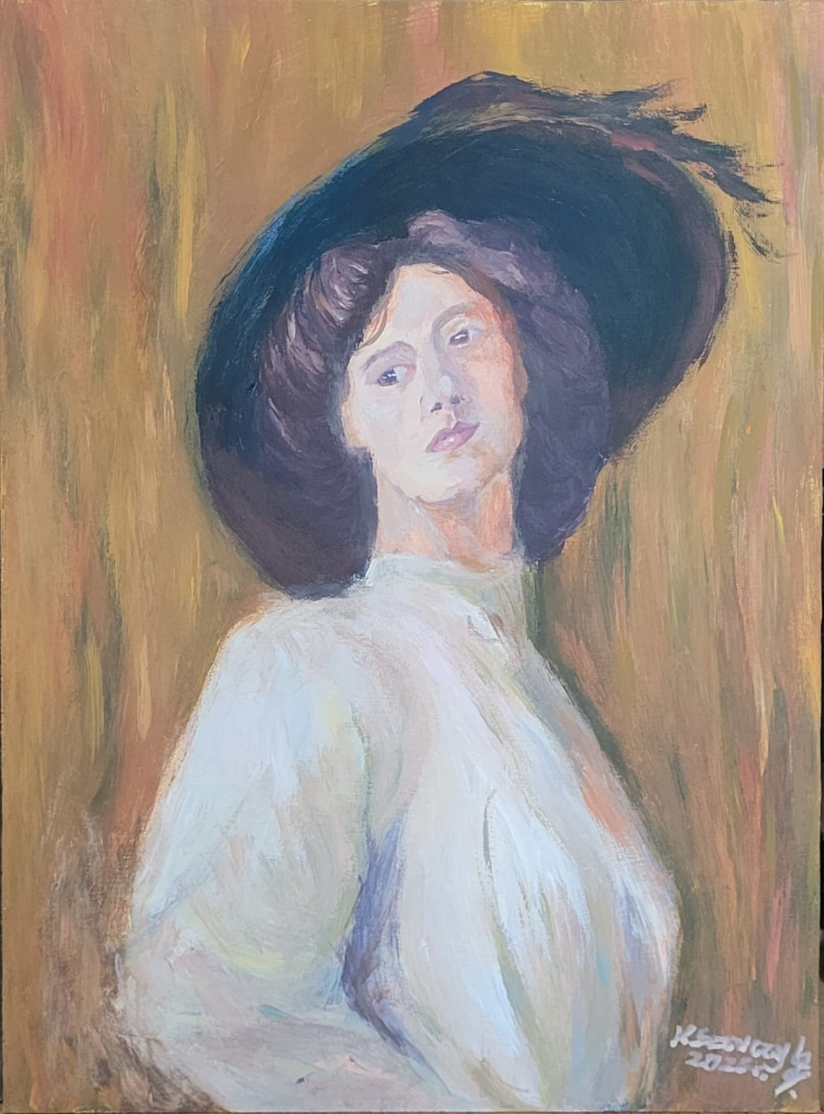 portret kobiety w kapeluszu wg. Joaquin Sorolla