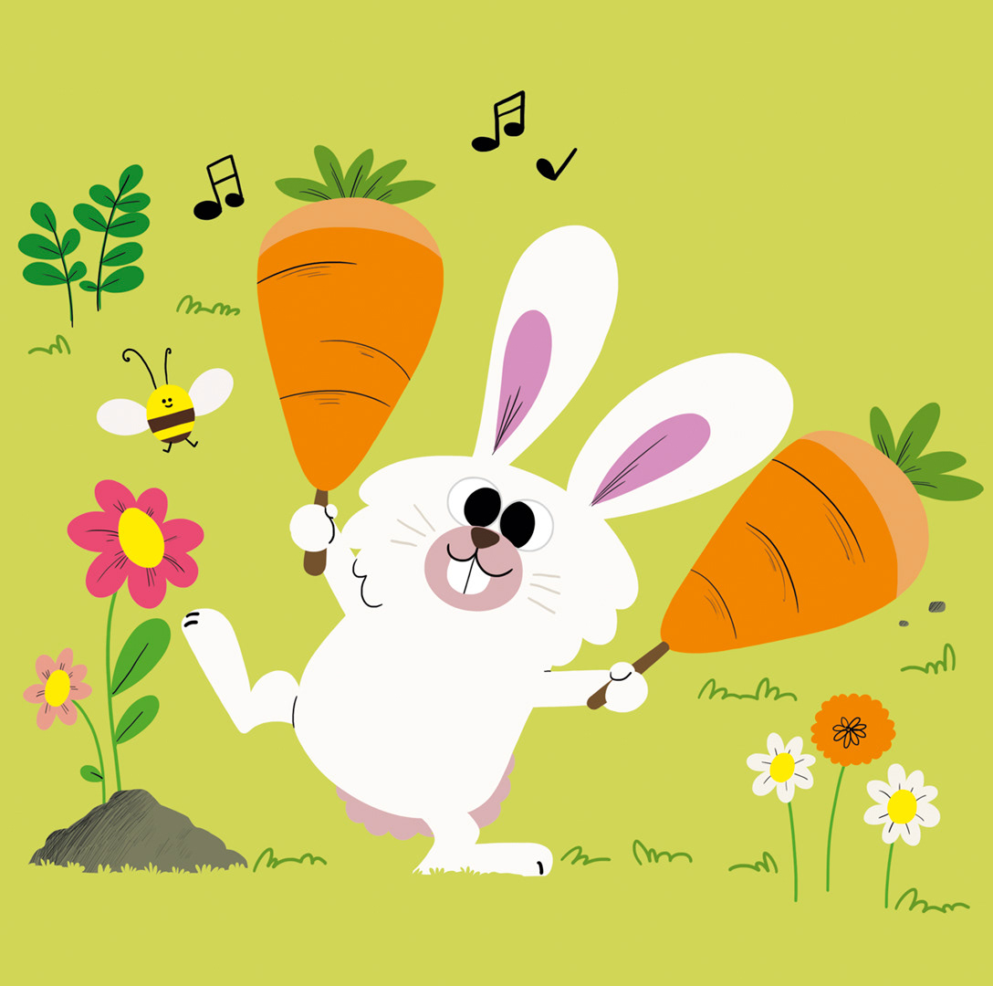 Illustration pour l'album "Grat Grat à la ferme"