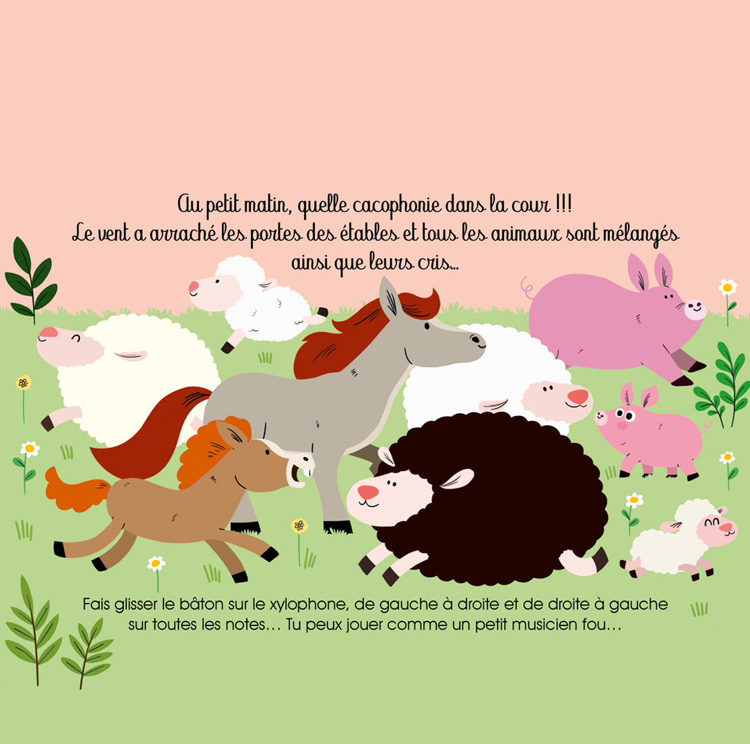 Illustrations pour l'album " Dans la ferme de Mathurin"