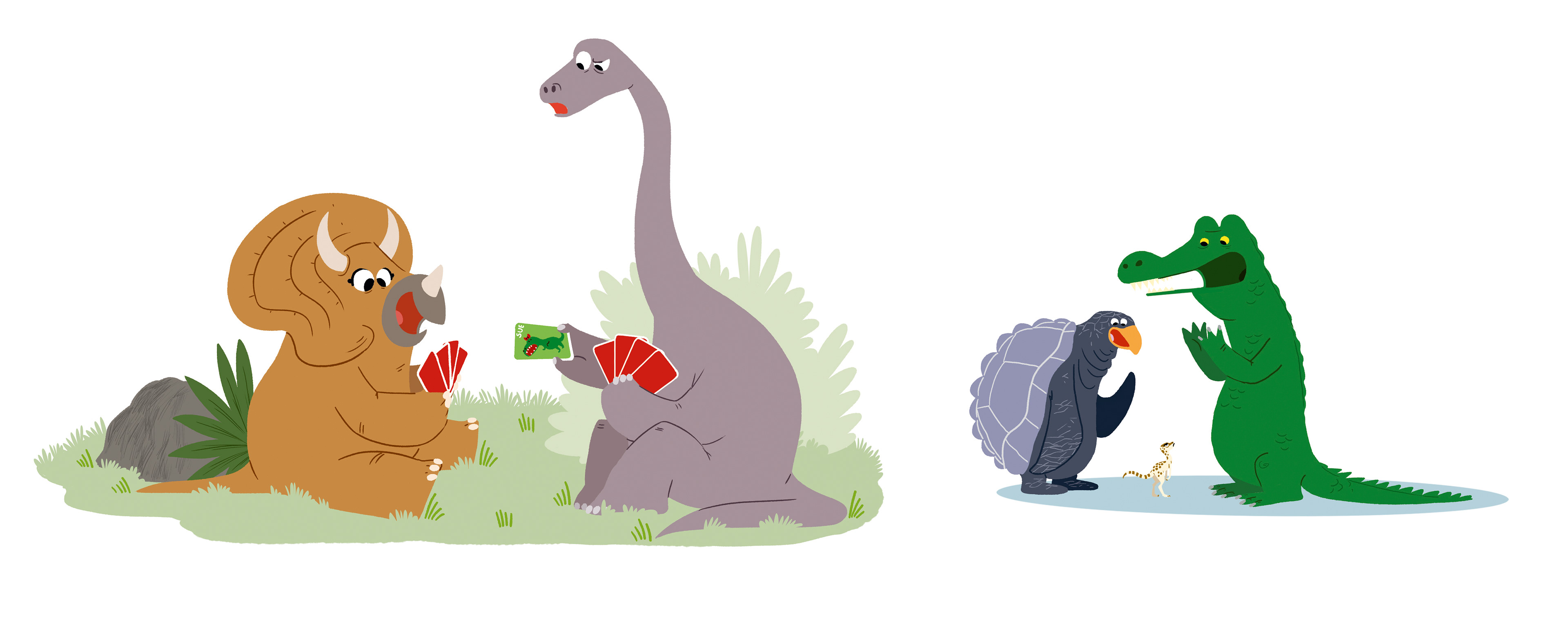 Illustrations cabochons rigolos pour le Questions, réponses "Tous les dinosaures" 