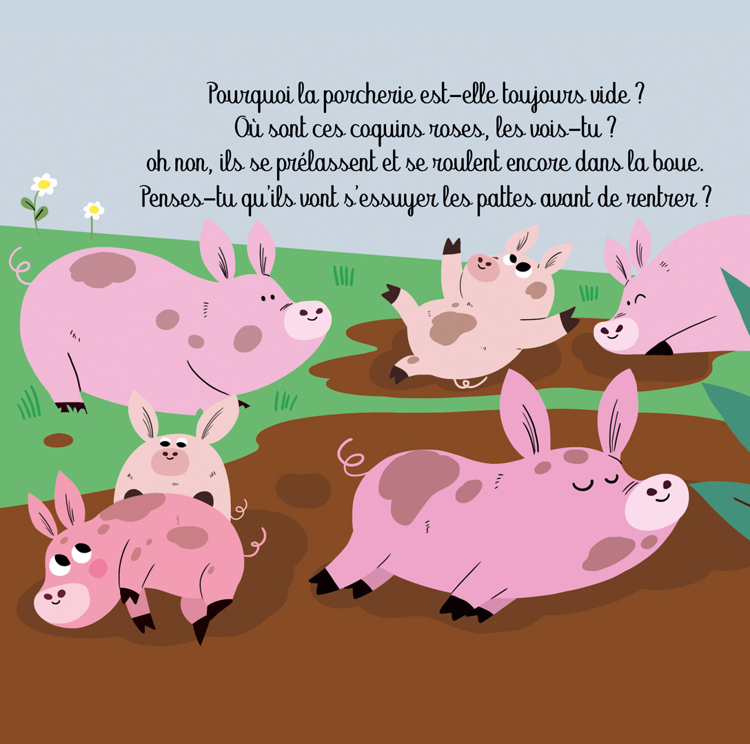 Illustrations pour l'album " Dans la ferme de Mathurin"