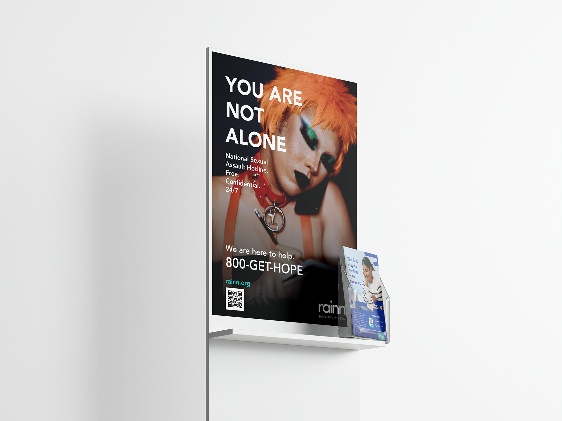 Onsite display stand with flyer