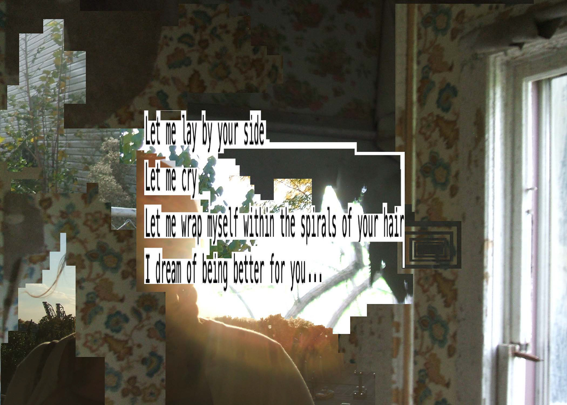 "I dream of being better for you..." 2023- Digital collage using personal images and writing