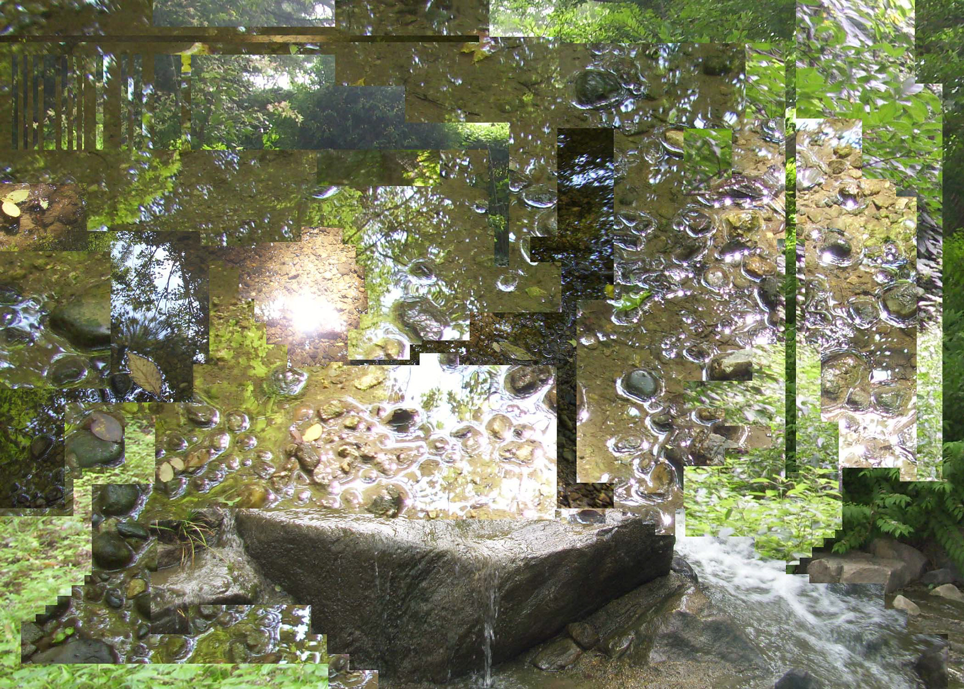 "Creek Scene" 2023- Digital collage using personal images