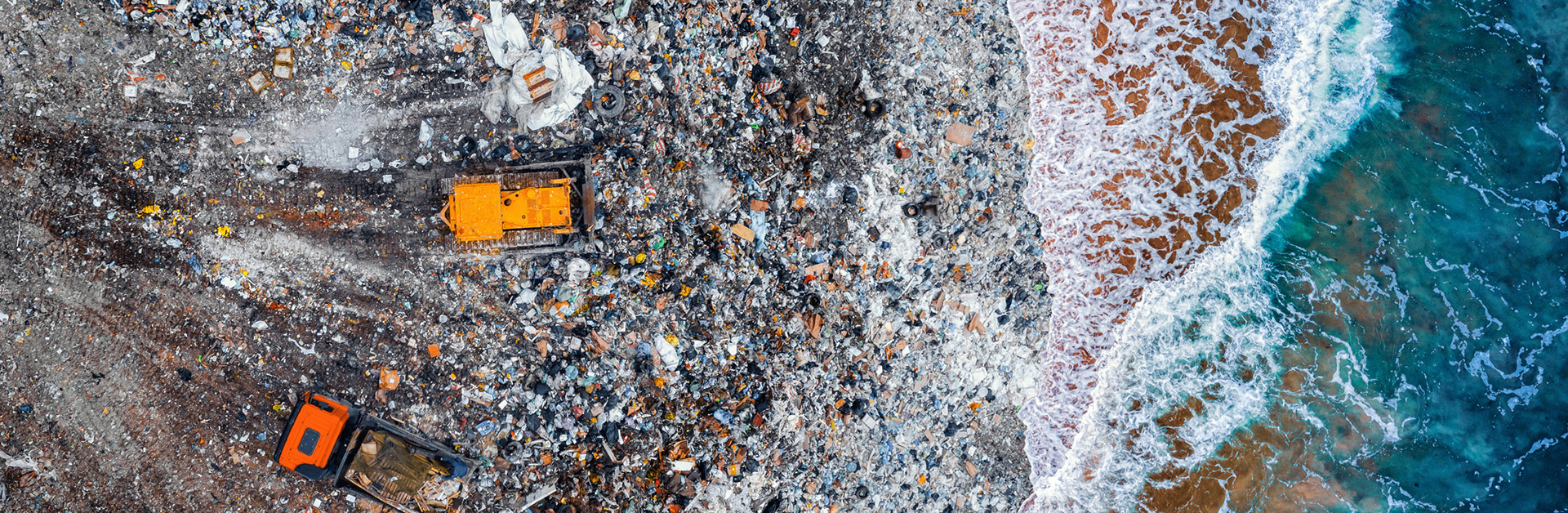 Concept environmental plastic pollution ocean water with garbage human waste @ Adobe Stock