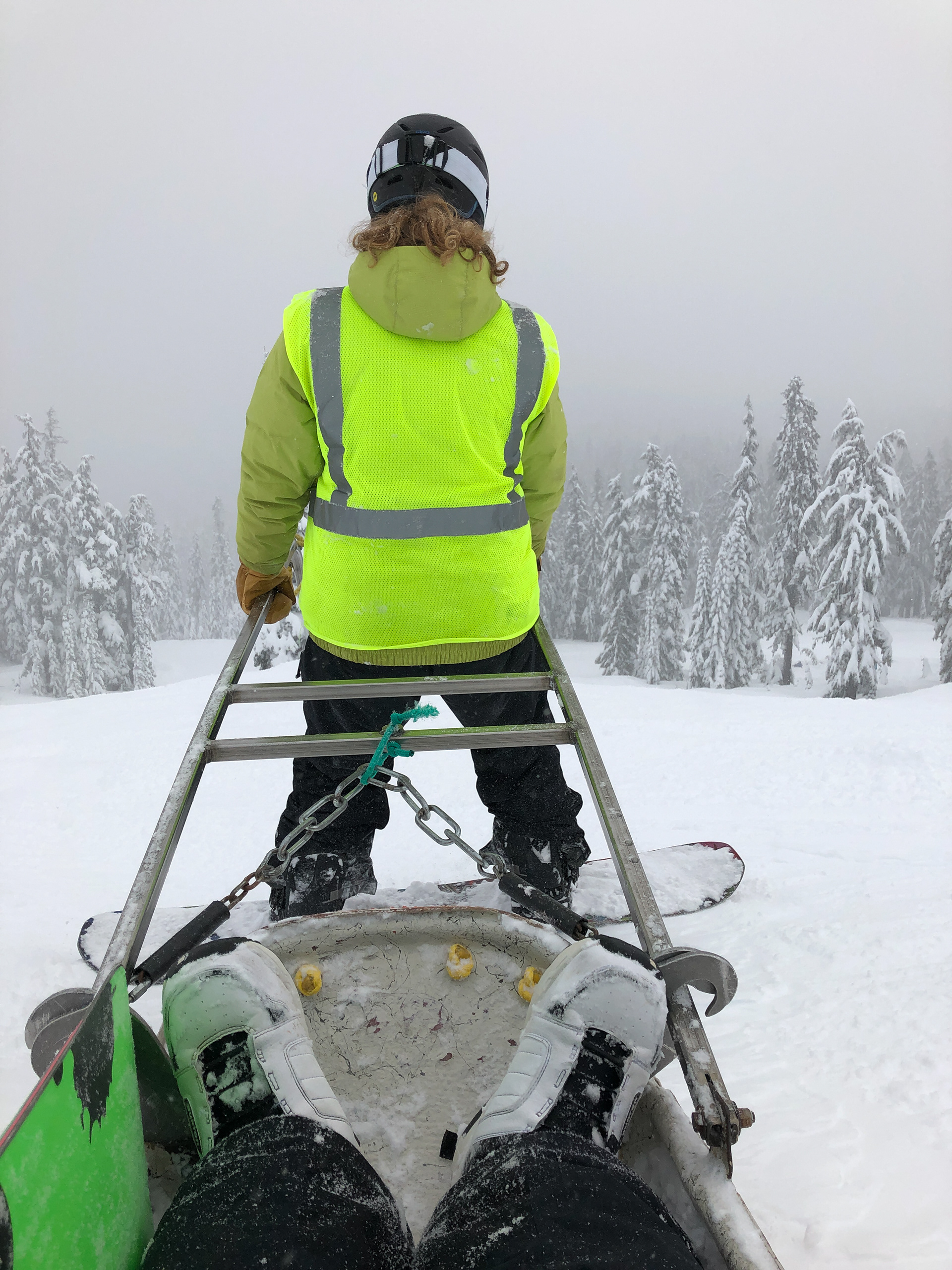 Toboggan training, patient POV