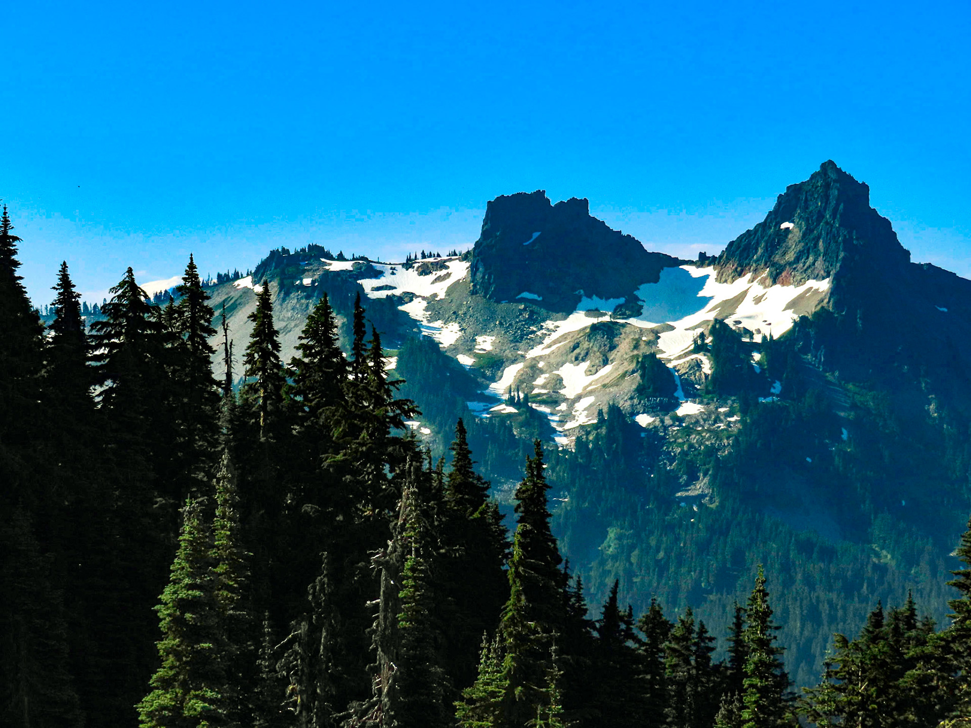 The Castle and Pinnacle Peak, Tatoosh Range.