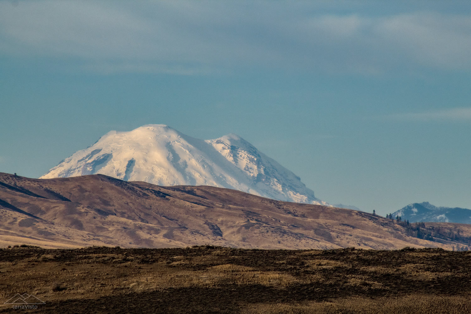 Mount Rainier (14,410') rising above Manastash Ridge