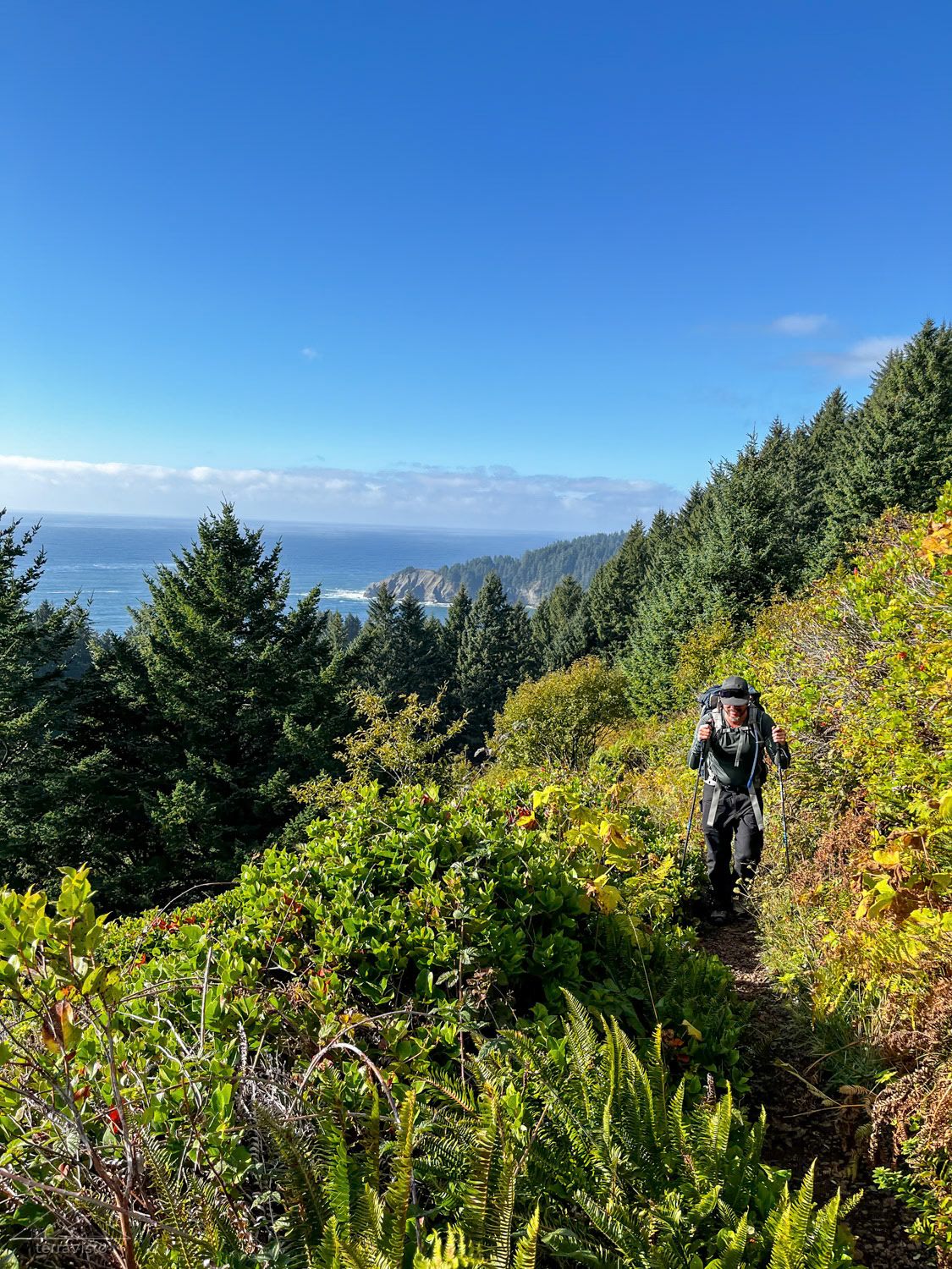 On the climb to Neahkanie Summit, 20+ miles into the day.