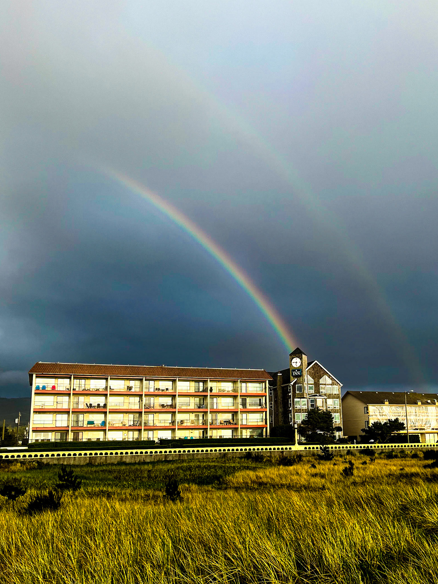 Double rainbow over Seaside Beach