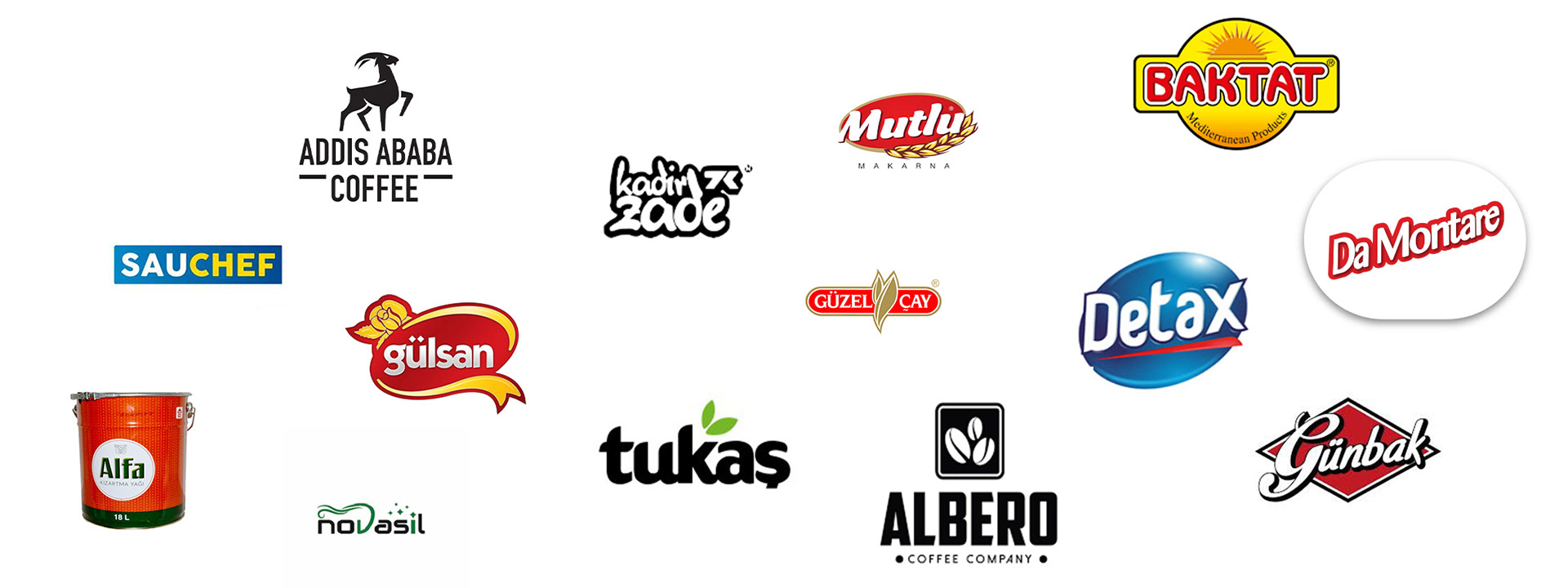 Our various brands that we partner with Sauchef, Alfa, Albero Coffee, Addis Ababa, Mutlu, Detax, DaMontare and so many more.
