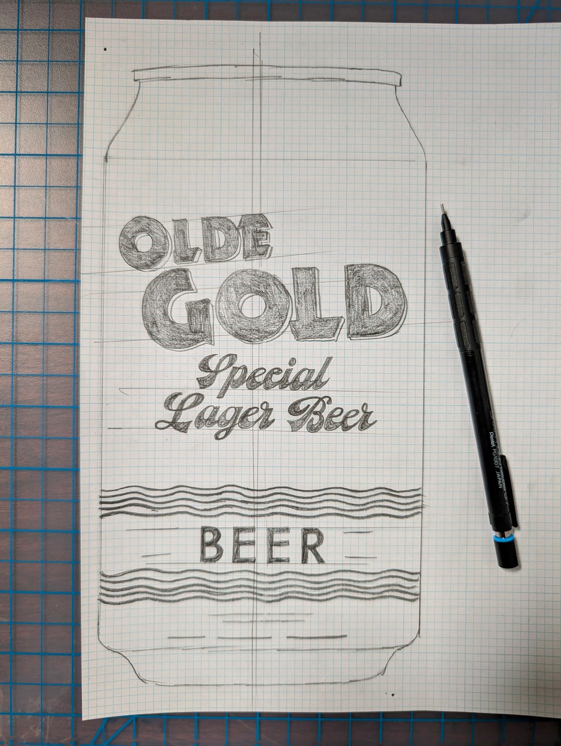 Early Olde Gold Beer Sketches