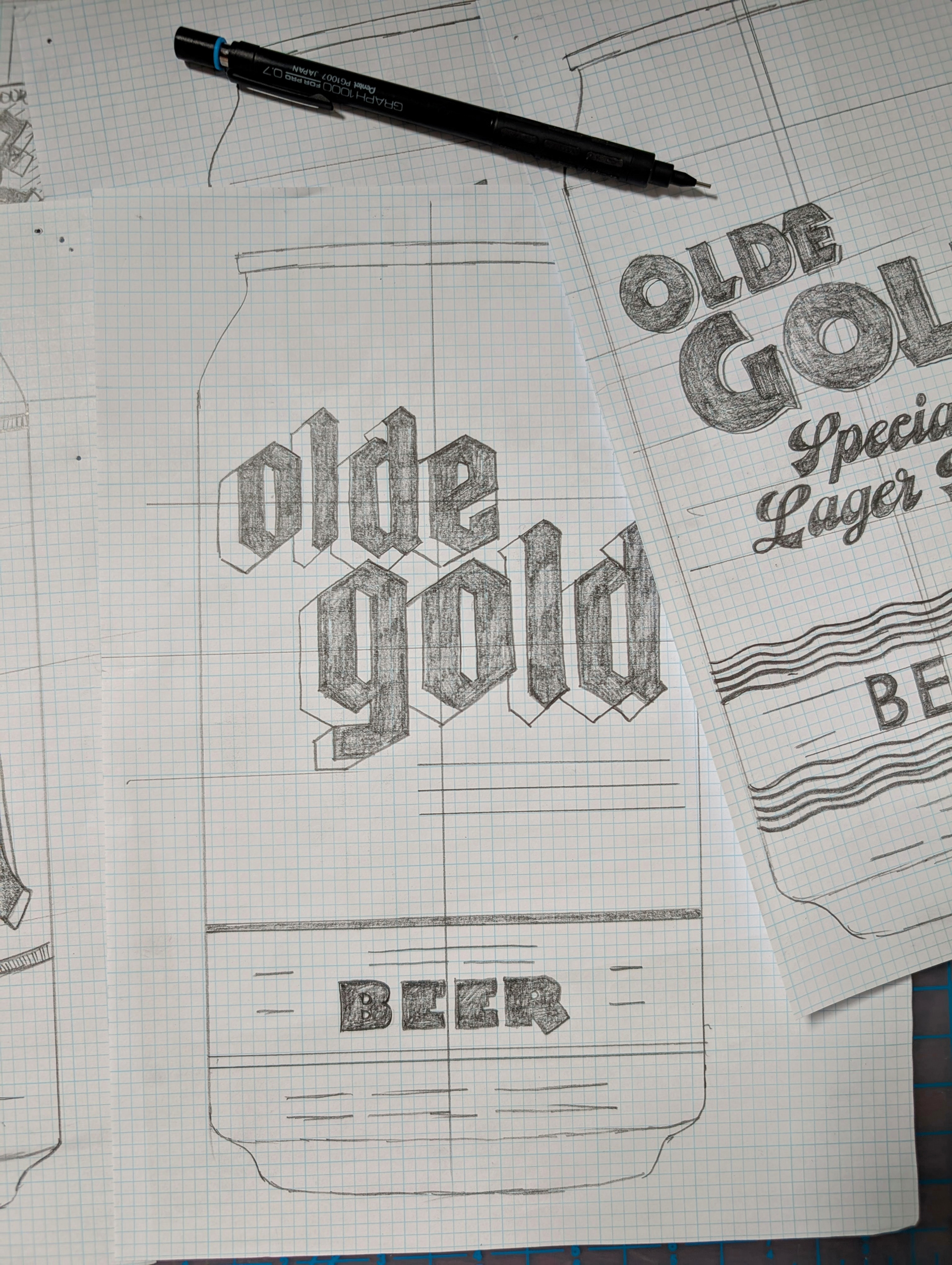 Early Olde Gold Beer Sketches