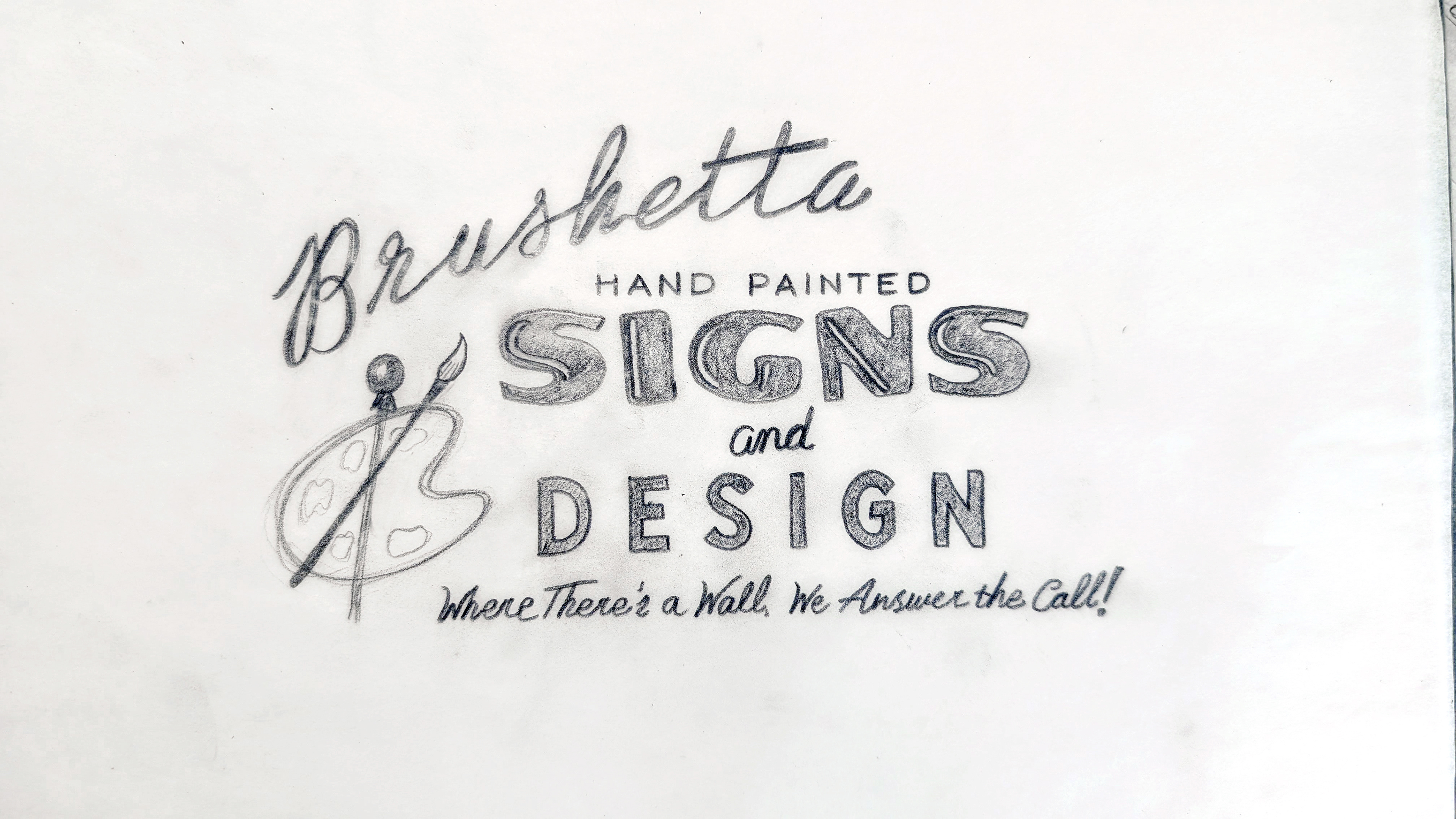 Brushetta Logo Sketches