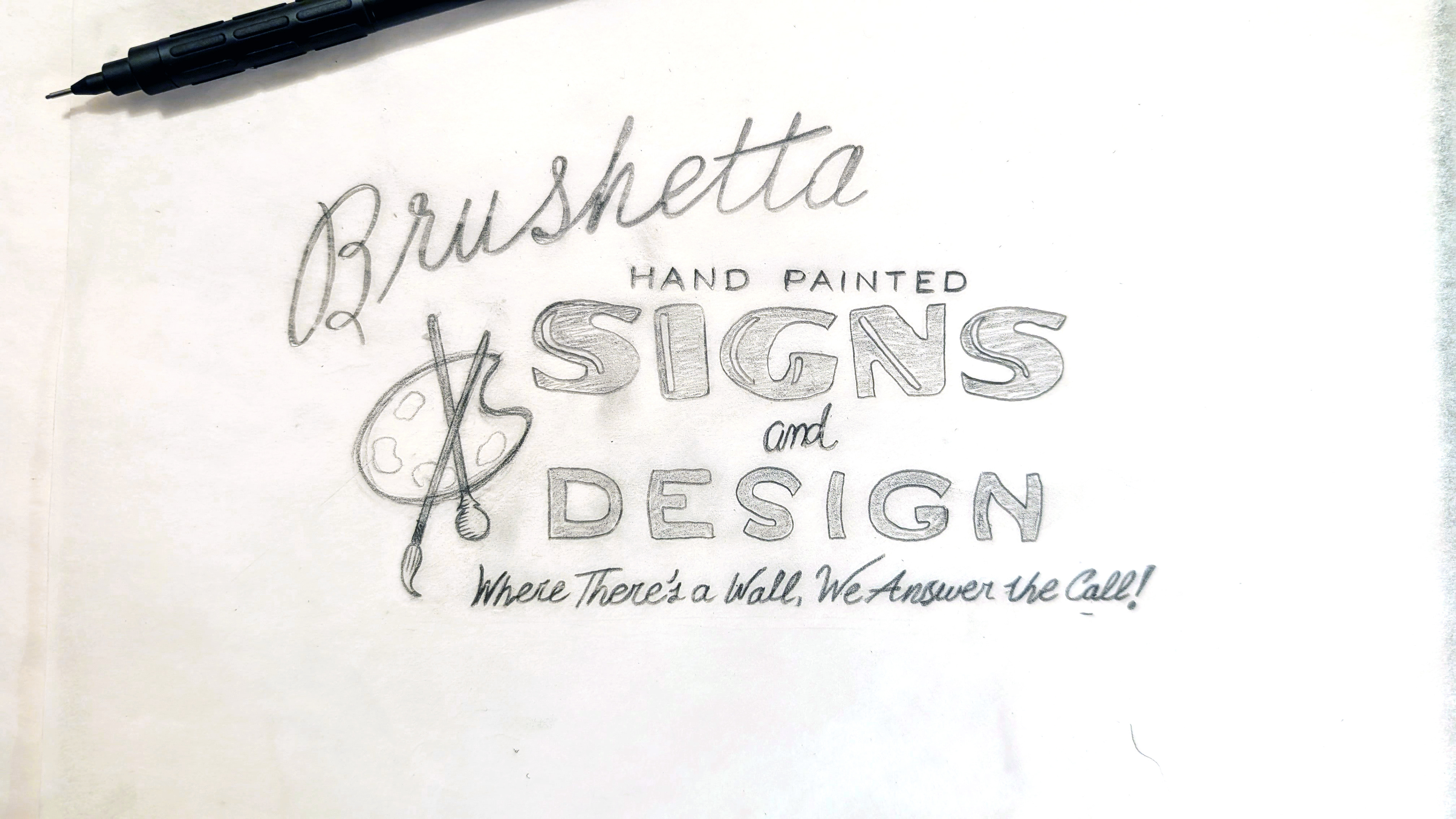 Brushetta Logo Sketches