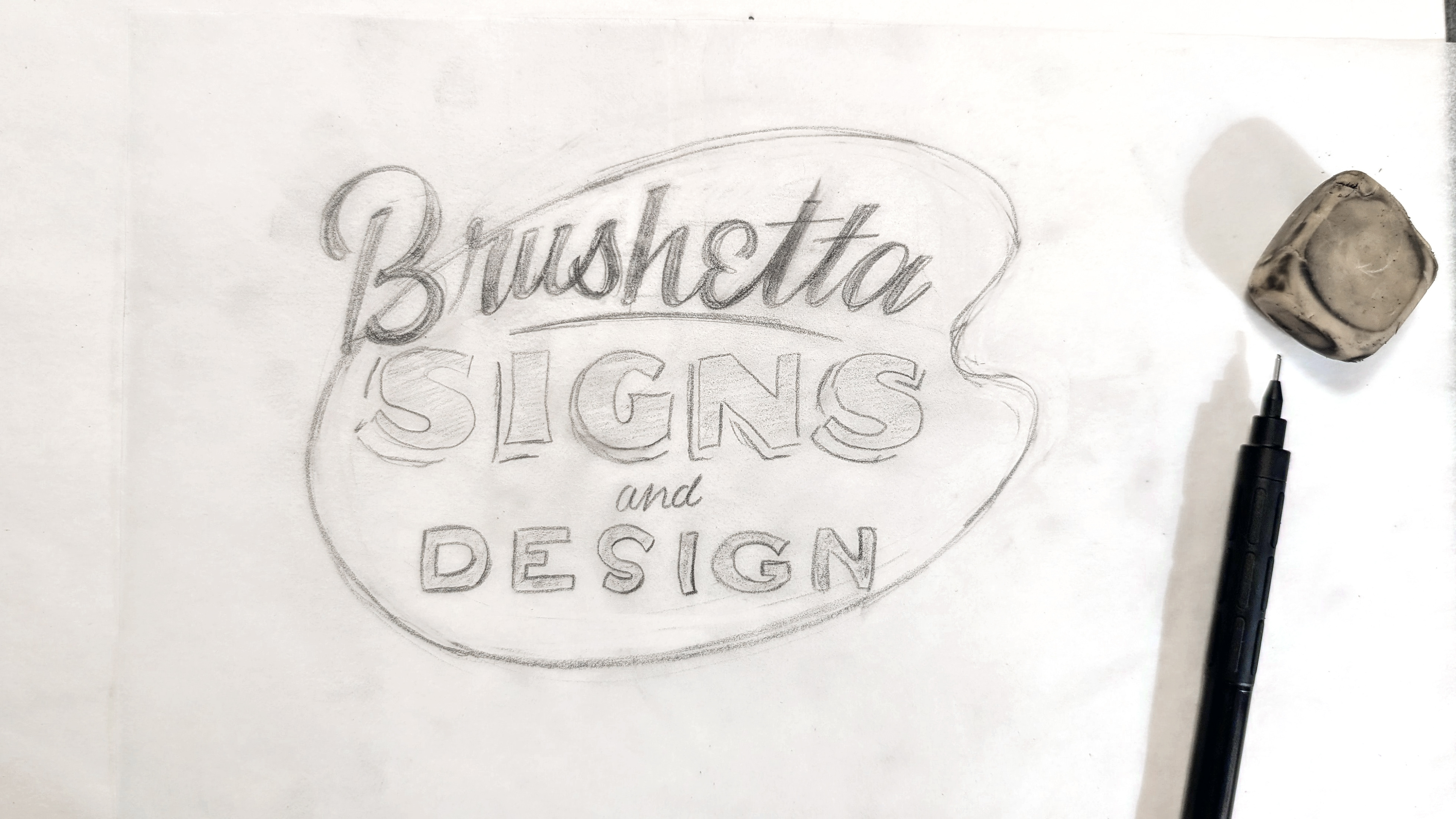 Brushetta Logo Sketches