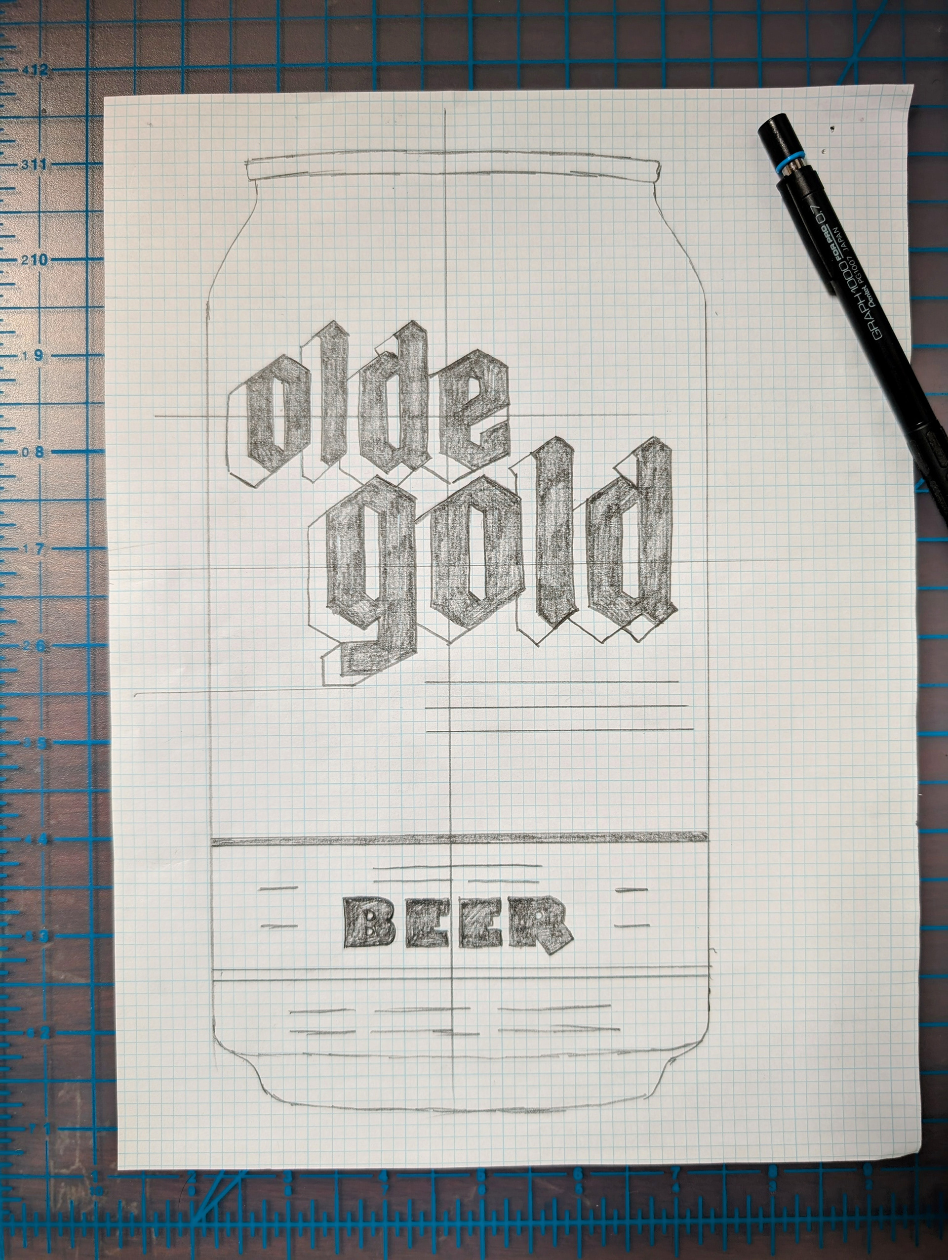 Early Olde Gold Beer Sketches